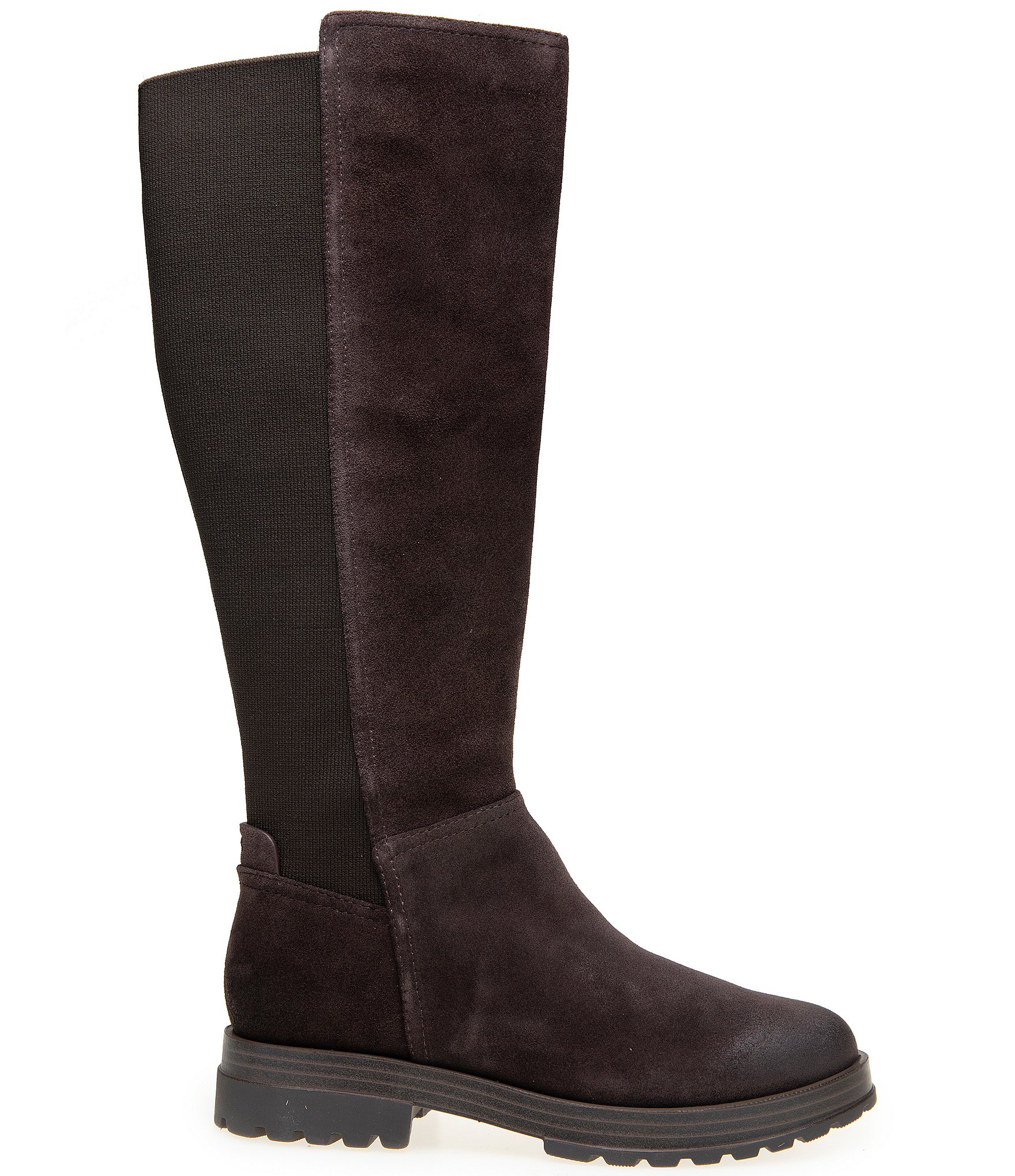 Gentle Souls Prescila Suede Gored Lug Sole Tall Boots