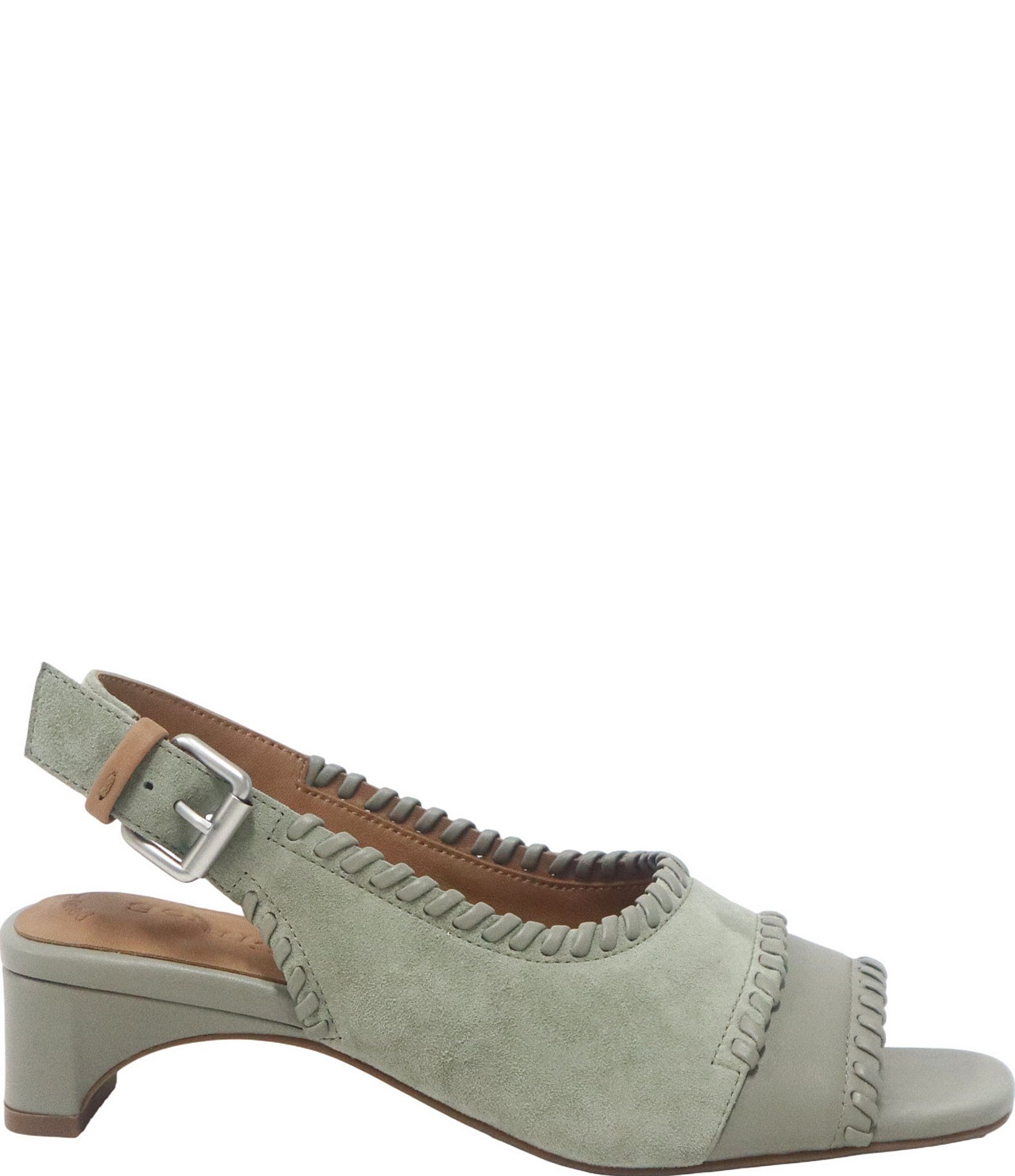 Gentle Souls Samarra Suede Whipstitched Slingback Sandals