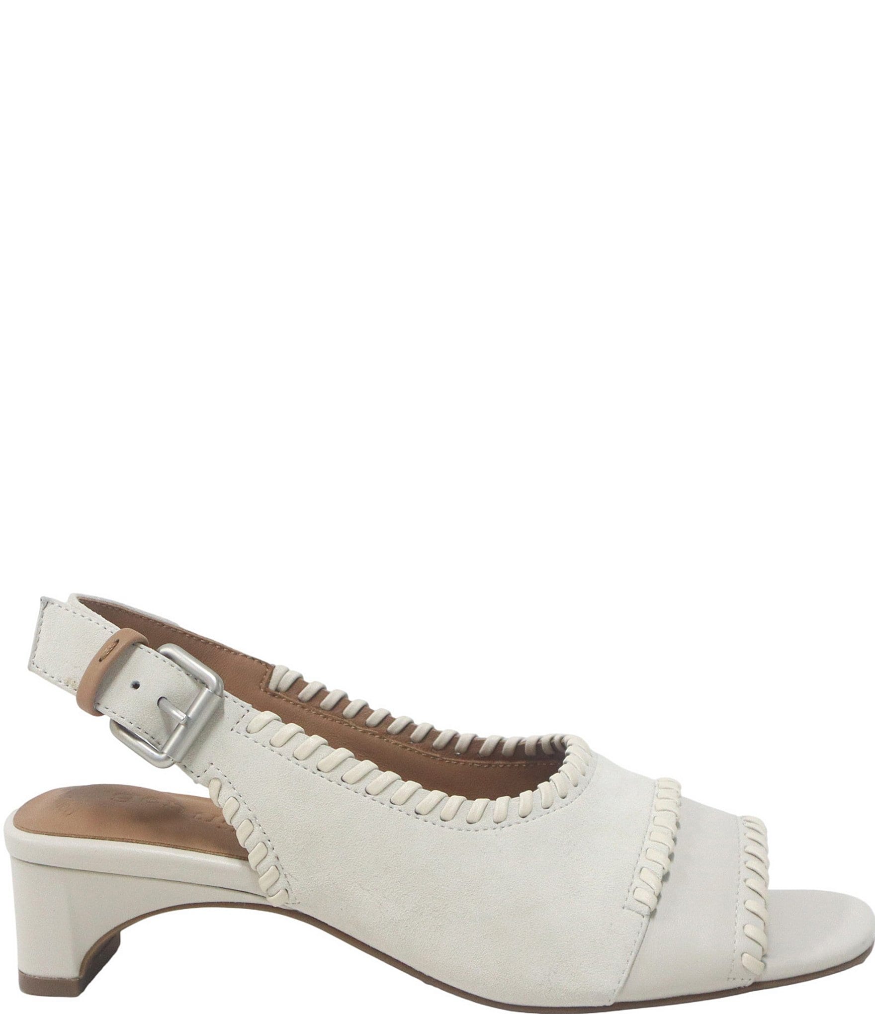 Gentle Souls Samarra Suede Whipstitched Slingback Sandals