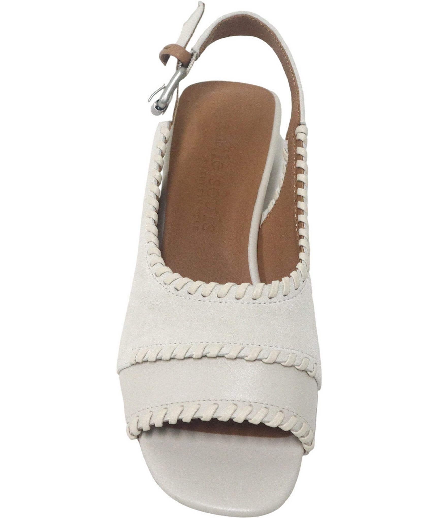 Gentle Souls Samarra Suede Whipstitched Slingback Sandals