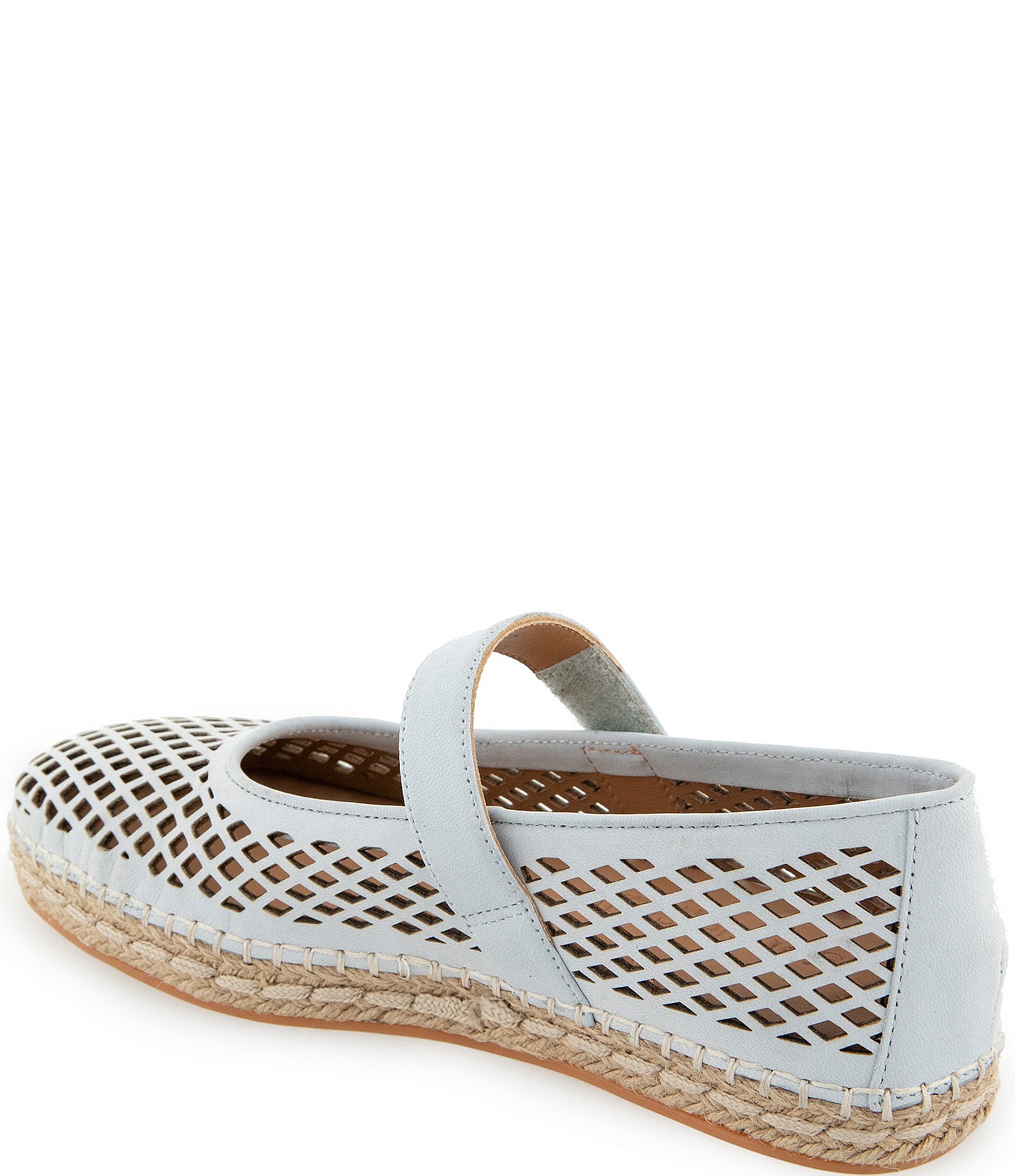 Gentle Souls Sienna Perforated Nubuck Suede Mary Jane Espadrille Flats