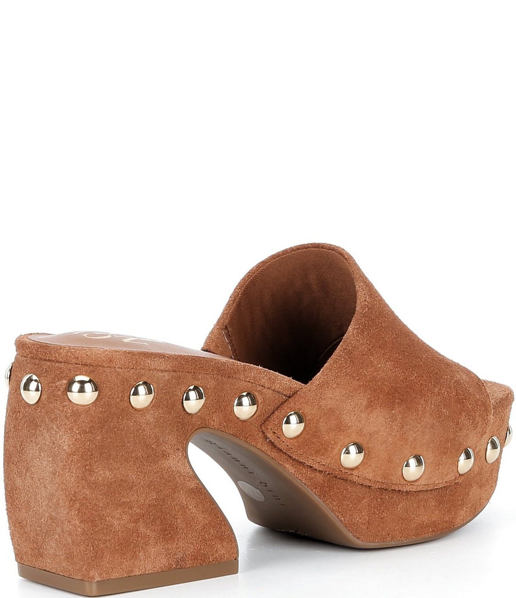 Gianni Bini Abbott Studded Suede Square Toe Platform Slide Sandals