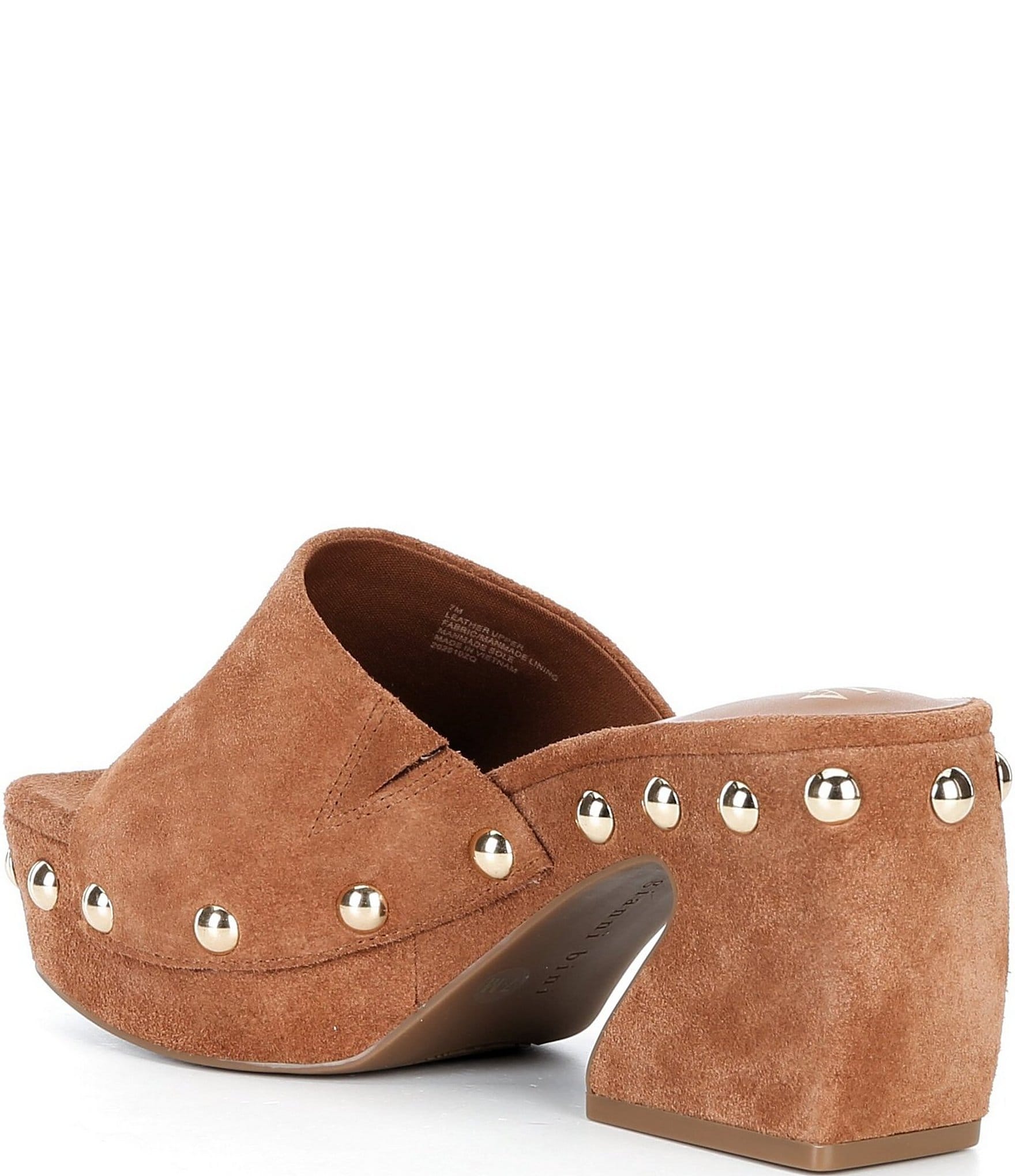 Gianni Bini Abbott Studded Suede Square Toe Platform Slide Sandals