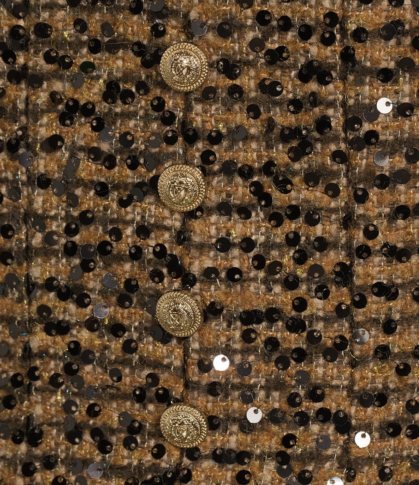 Gianni Bini Amara Sleeveless Button Front Square Neck Sequin Tweed Vest Top