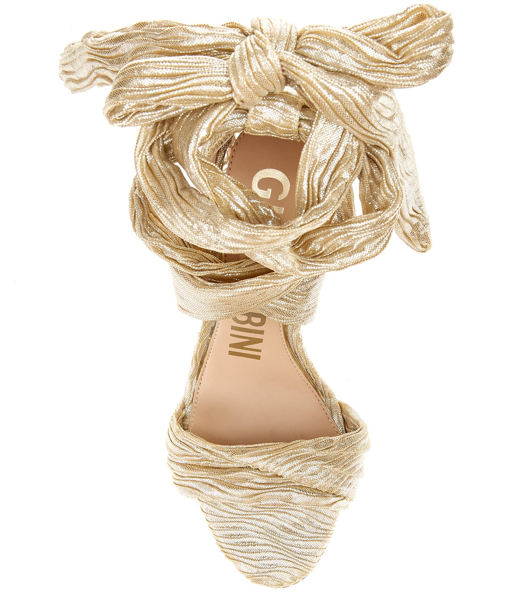 Gianni Bini Astraahh Glitter Metallic Ankle Wrap Dress Sandals