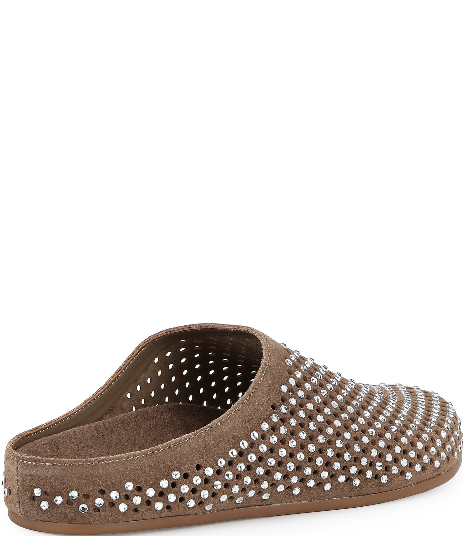 Gianni Bini Beal Suede Perforated Rhinestone Embellished Clogs