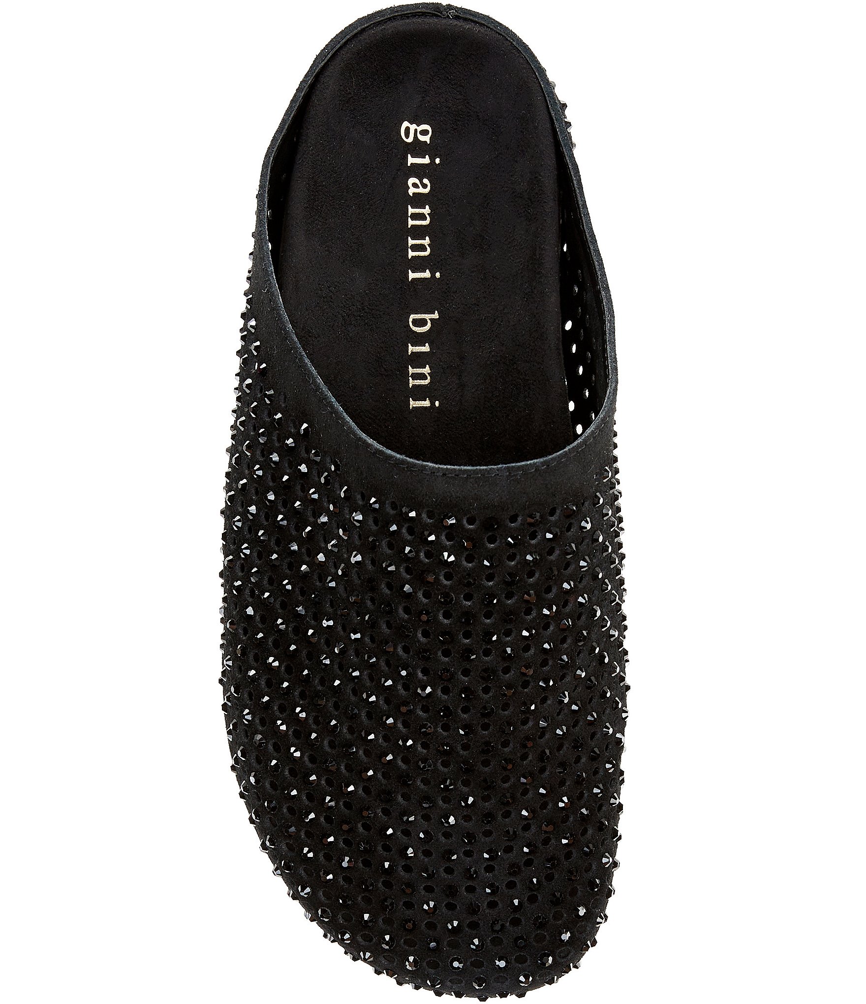 Gianni Bini Beal Suede Perforated Rhinestone Embellished Clogs