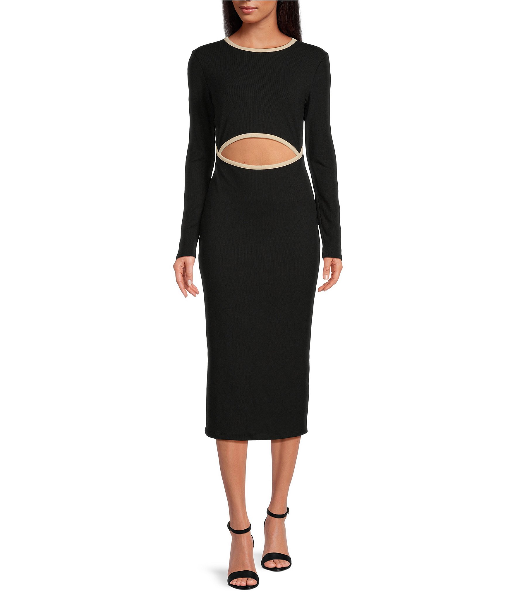 Leilana Cut-Out Dress with Waist Cut and Sleeve Cape – Blini Fashion House