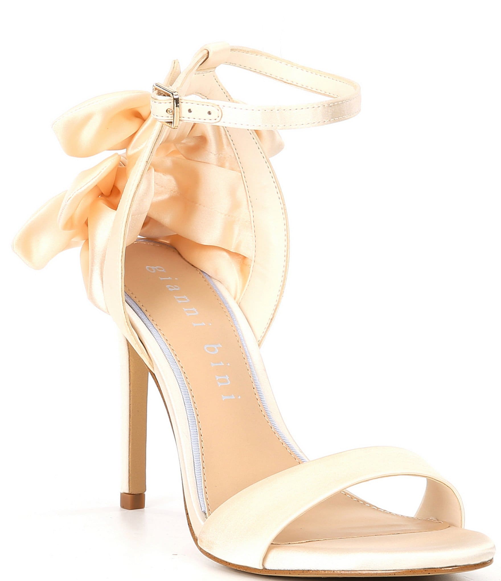 Gianni Bini Bridal Collection Ansley Satin Bow Back Dress Sandals ...