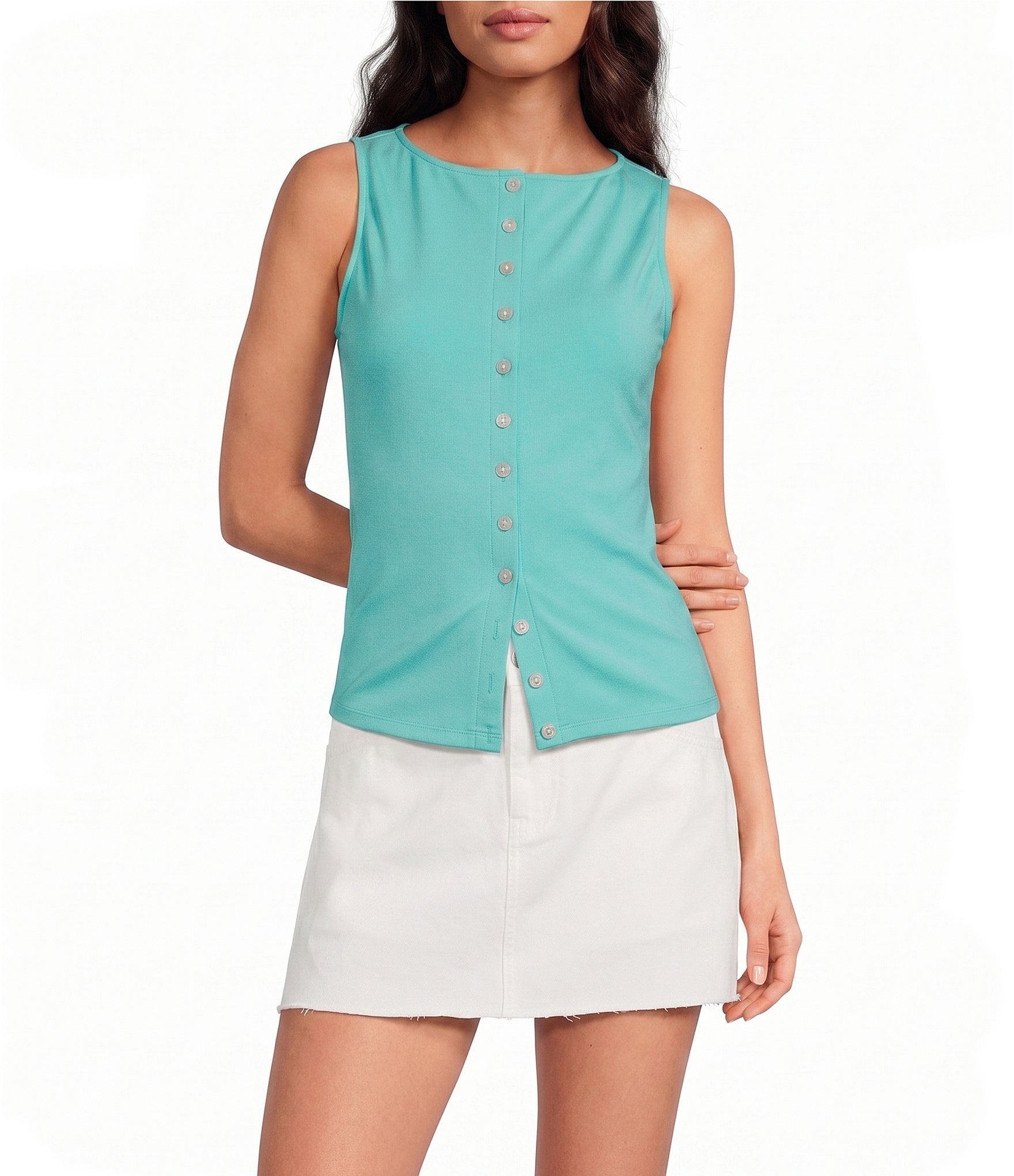 Gianni Bini Button Front Knit Tank