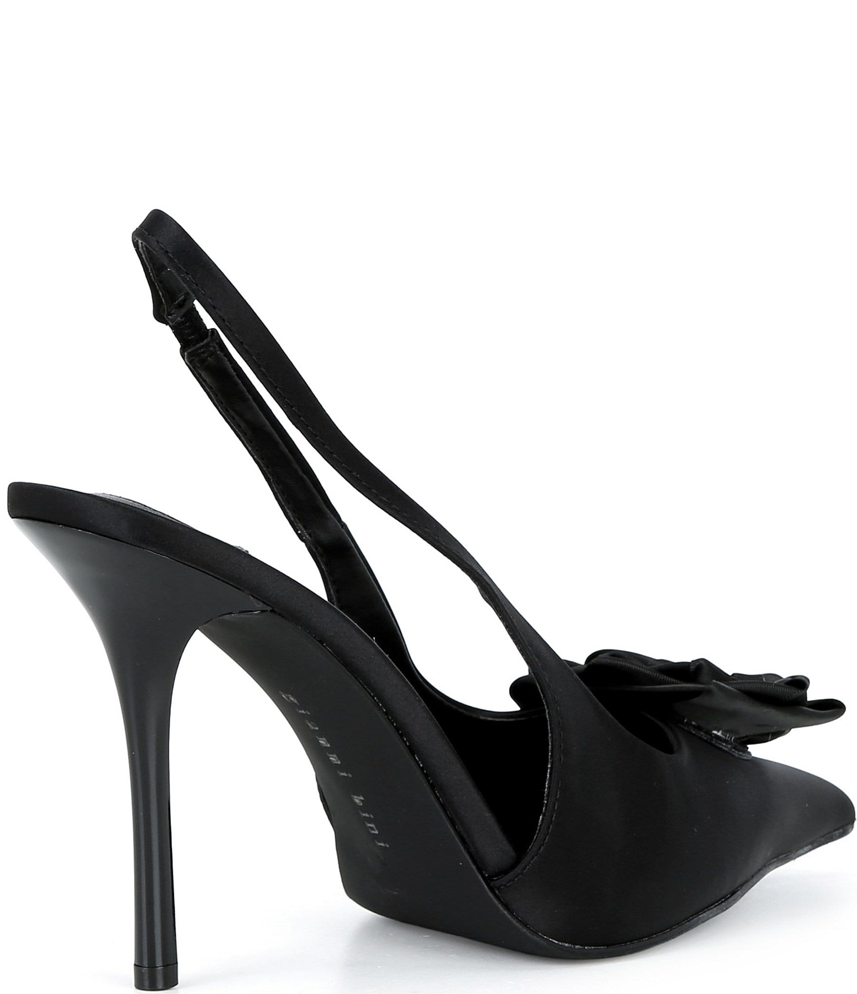 Gianni Bini Carmona Satin Rosette Pointed Toe Slingback Pumps