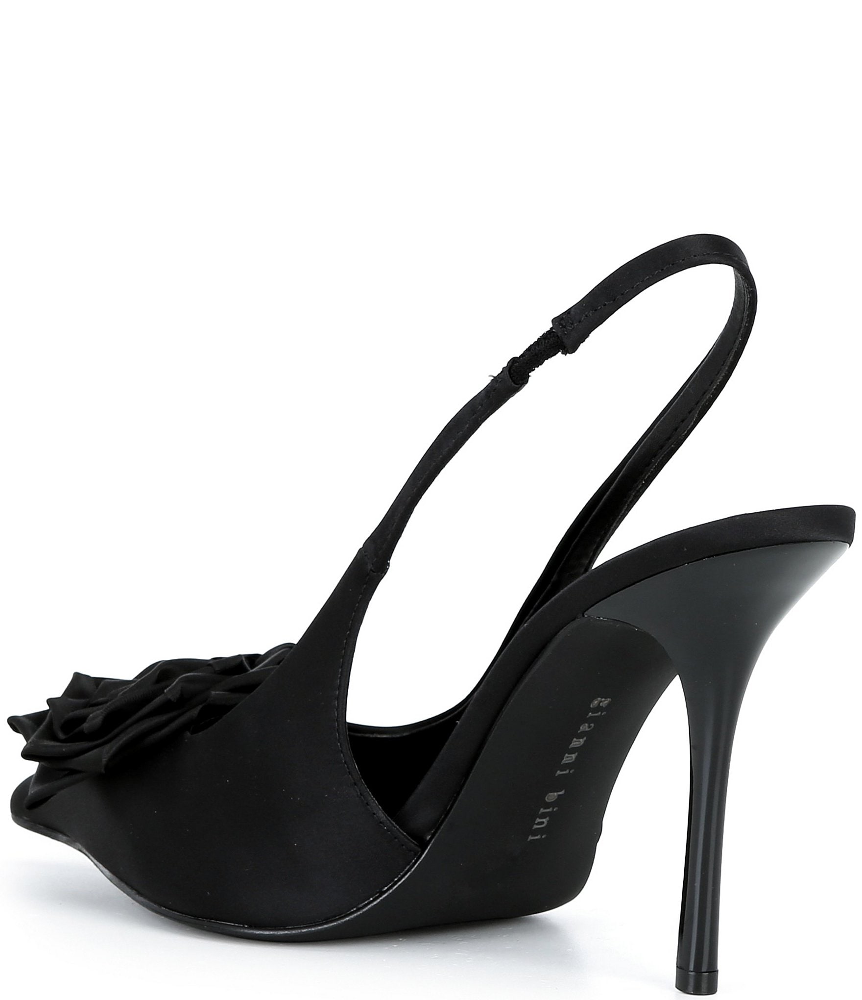 Gianni Bini Carmona Satin Rosette Pointed Toe Slingback Pumps