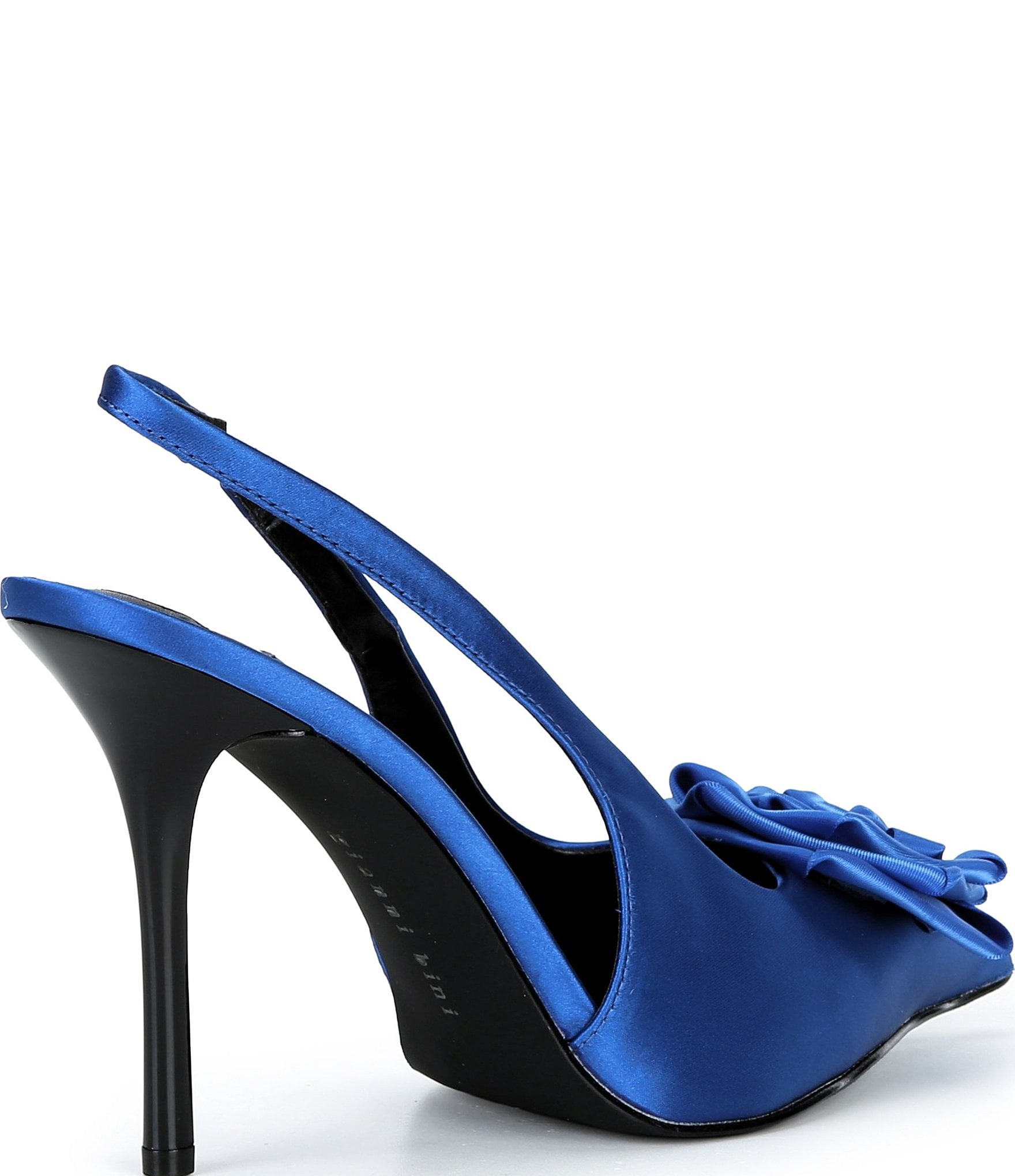 Gianni Bini Carmona Satin Rosette Pointed Toe Slingback Pumps