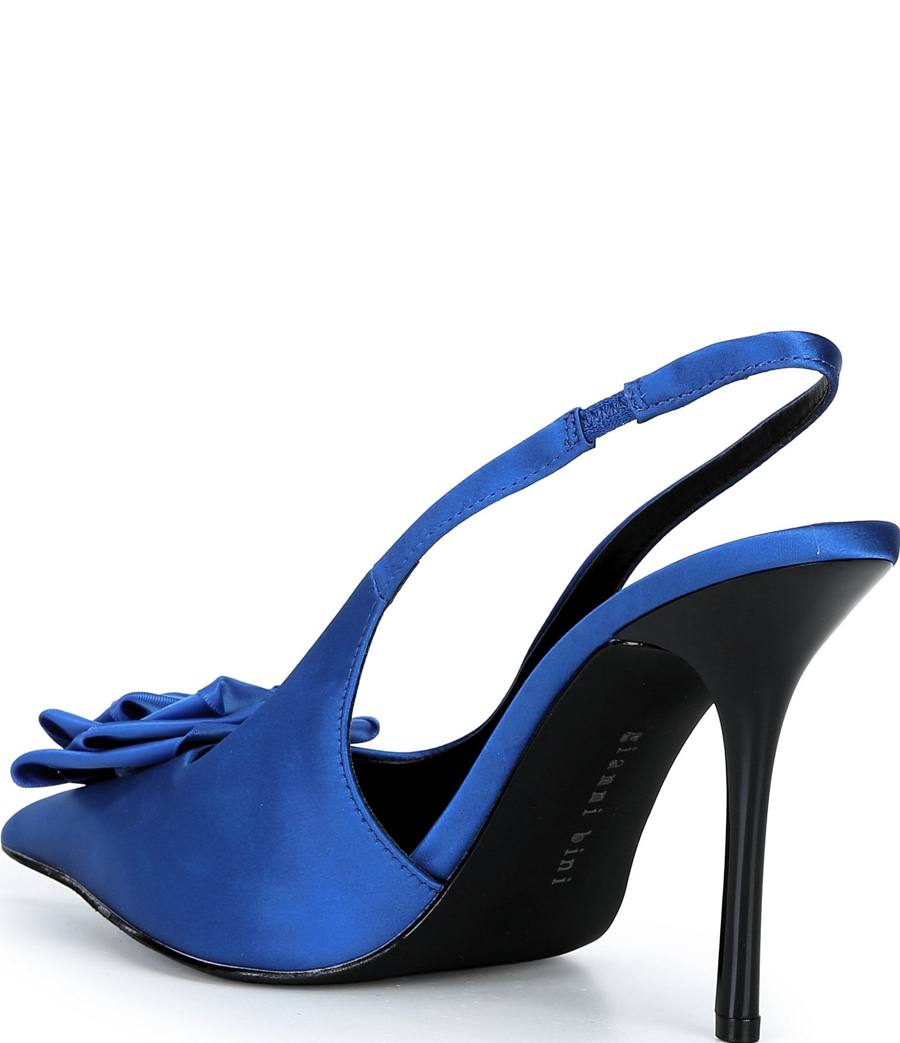 Gianni Bini Carmona Satin Rosette Pointed Toe Slingback Pumps