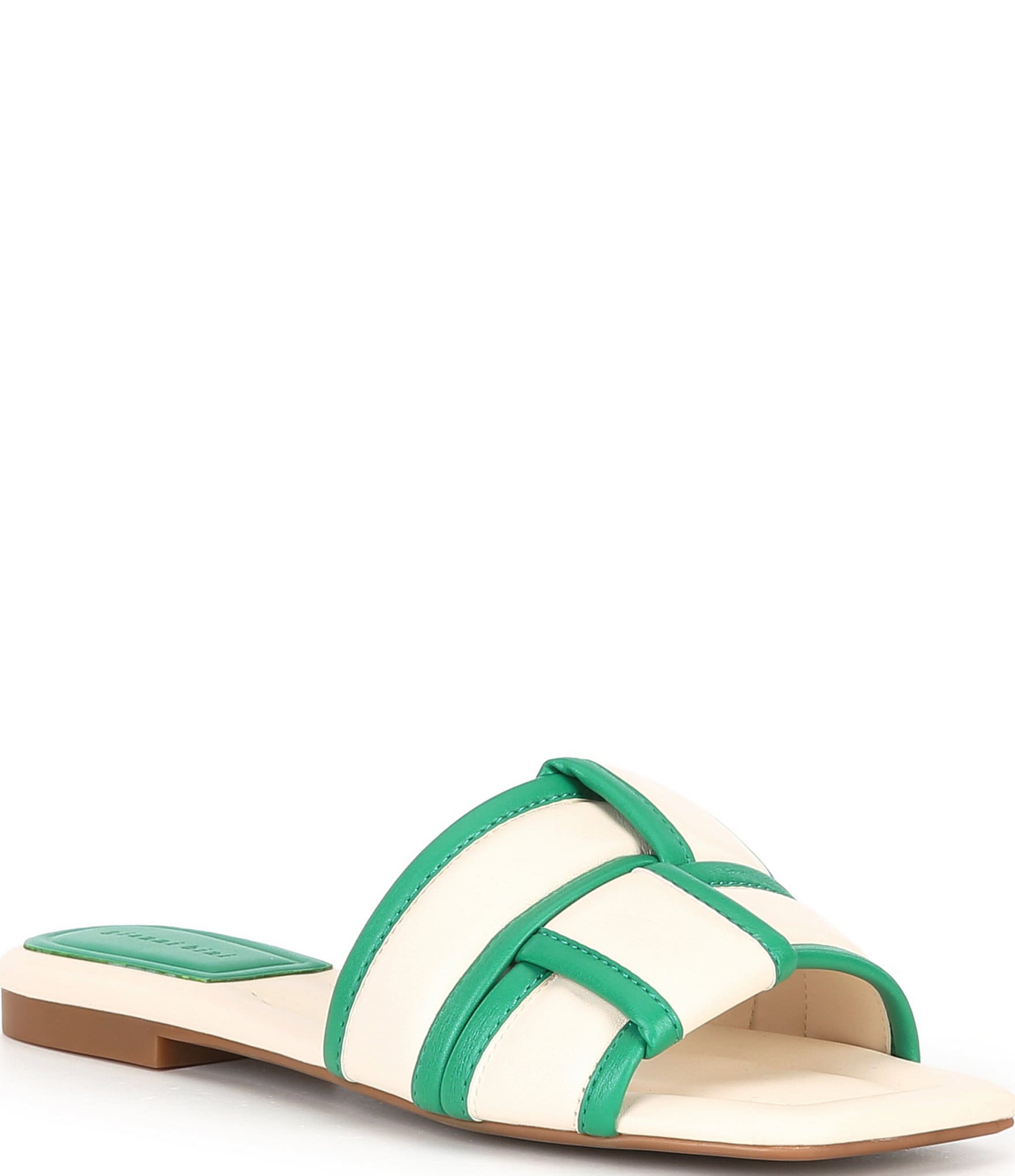 Gianni Bini Caruso Leather Woven Flat Sandals | Dillard's