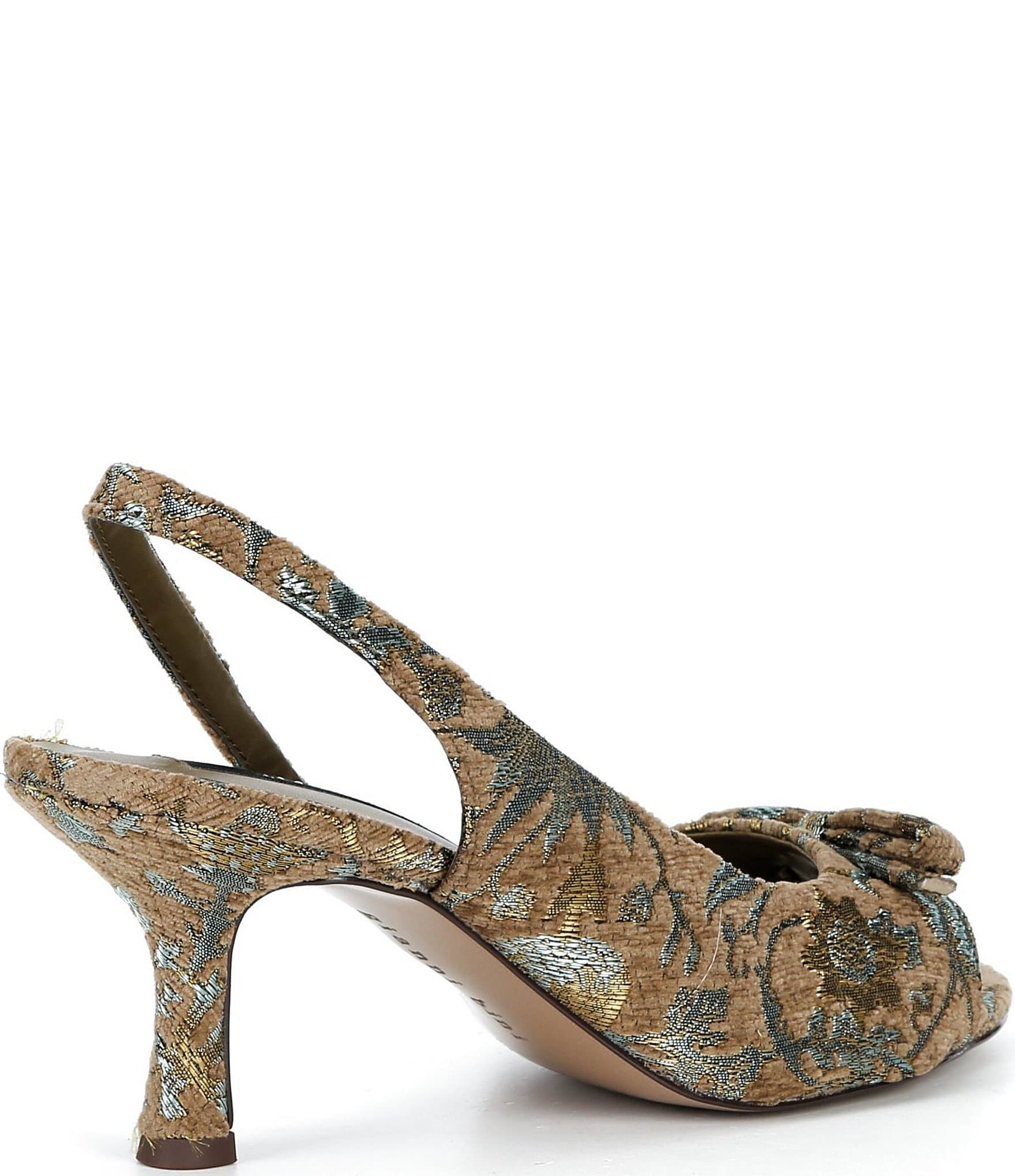 Gianni Bini Clancee Jacquard Mini Bow Slingback Dress Sandals