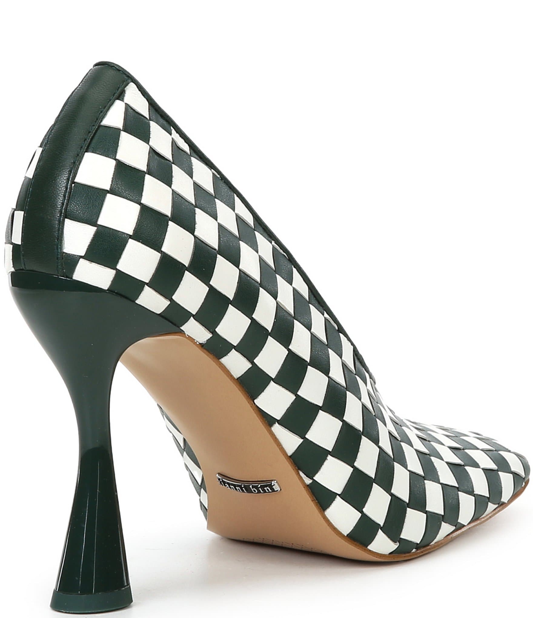 Gianni Bini Colton Checkered Exaggerated Square Toe Pumps