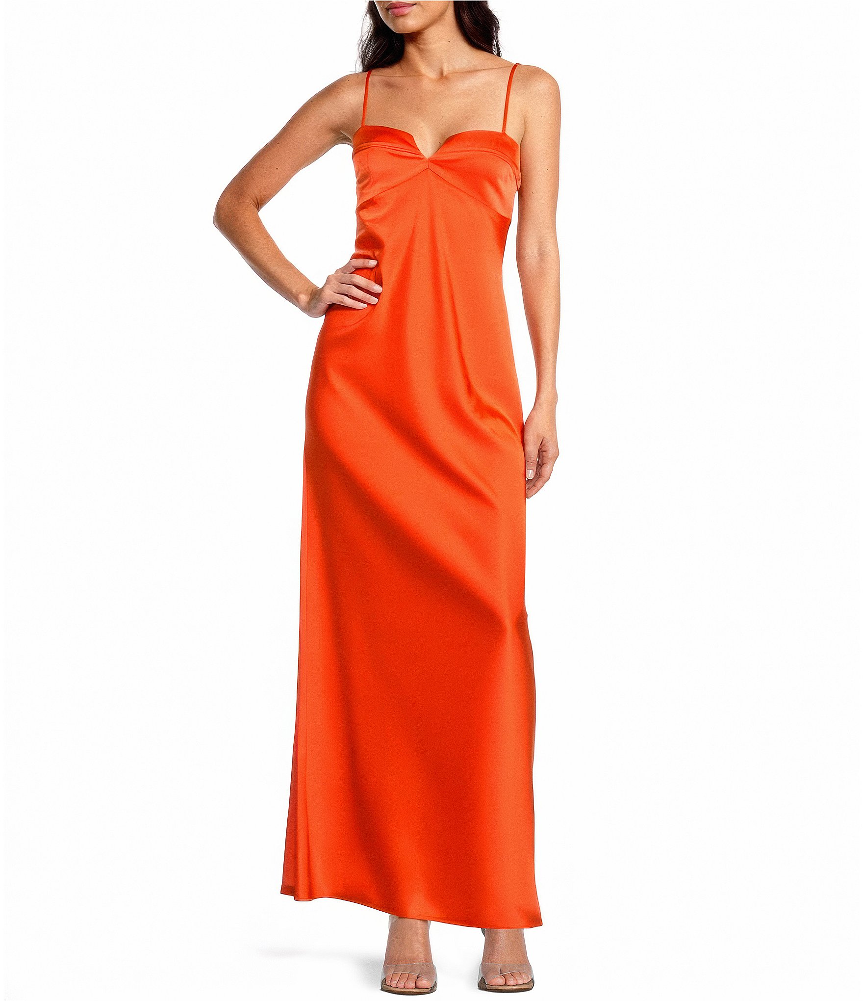 Gianni Bini Diana Satin Slip Sweethear Neck Dress