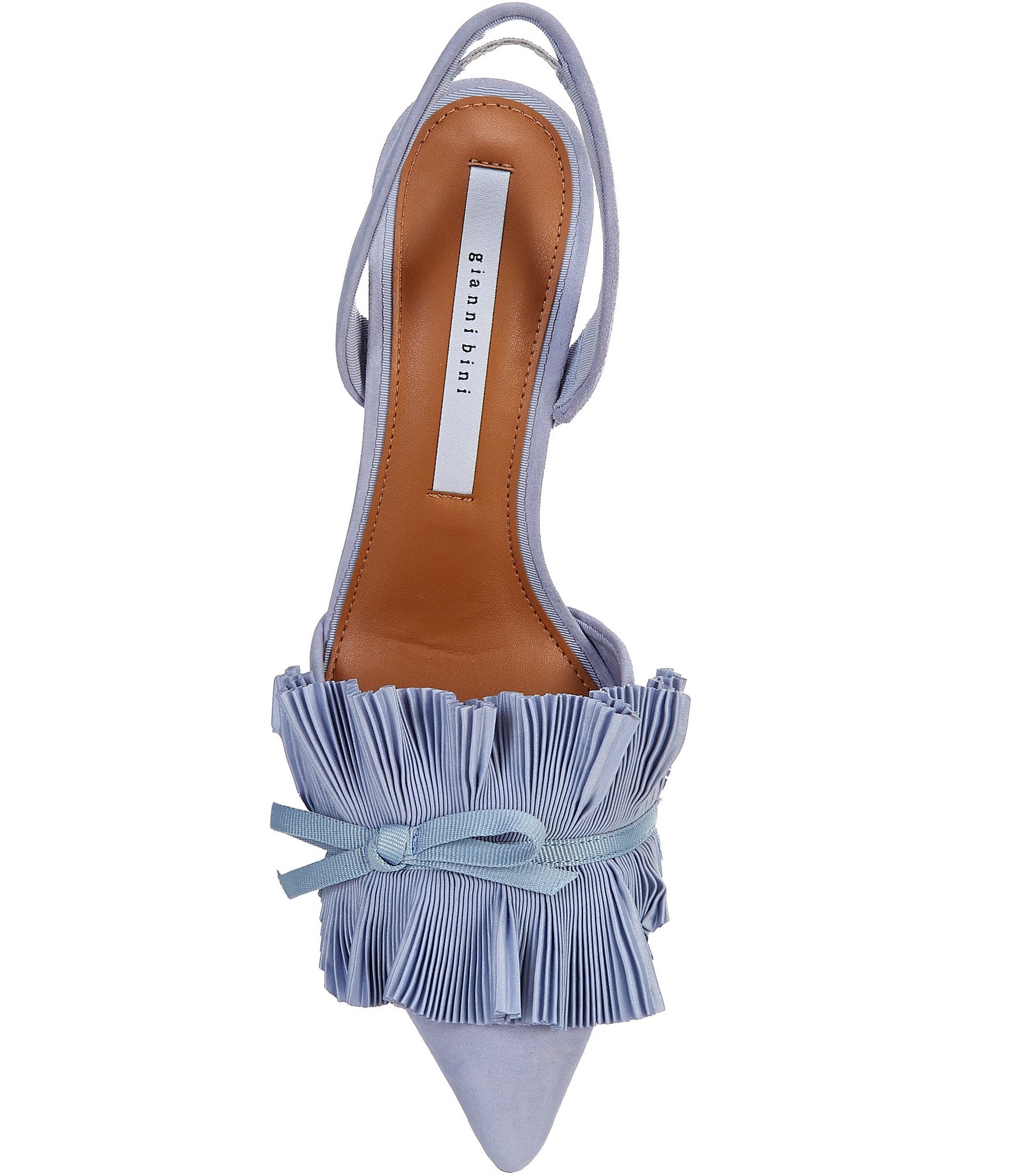 Gianni Bini Eaves Pleated Ruffle Suede Pointed Toe Pumps