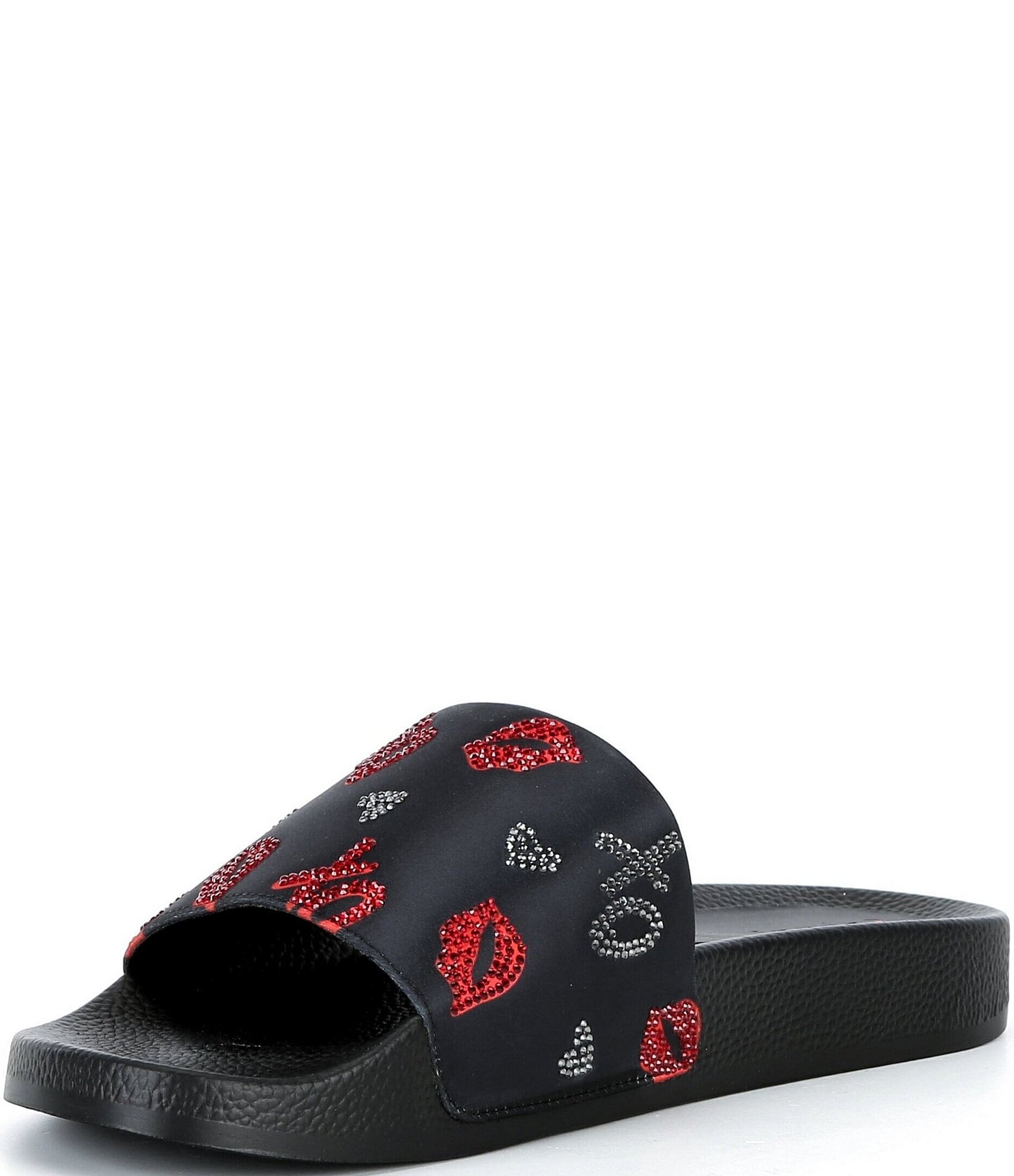 Gianni Bini Fifi XO Rhinestone Pool Slide Sandals