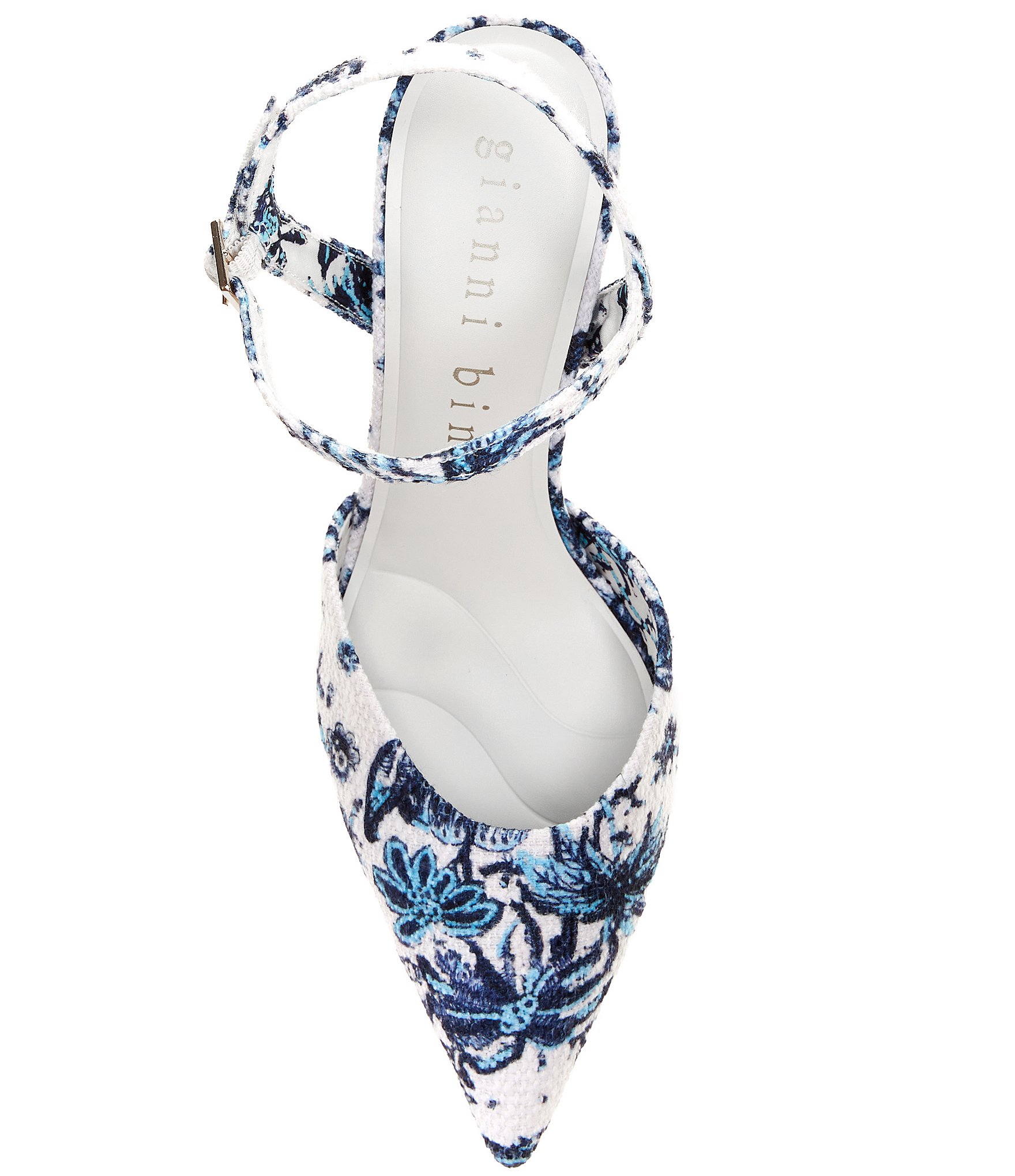 Gianni Bini Geno Printed Ankle Wrap Pointed Toe Pumps