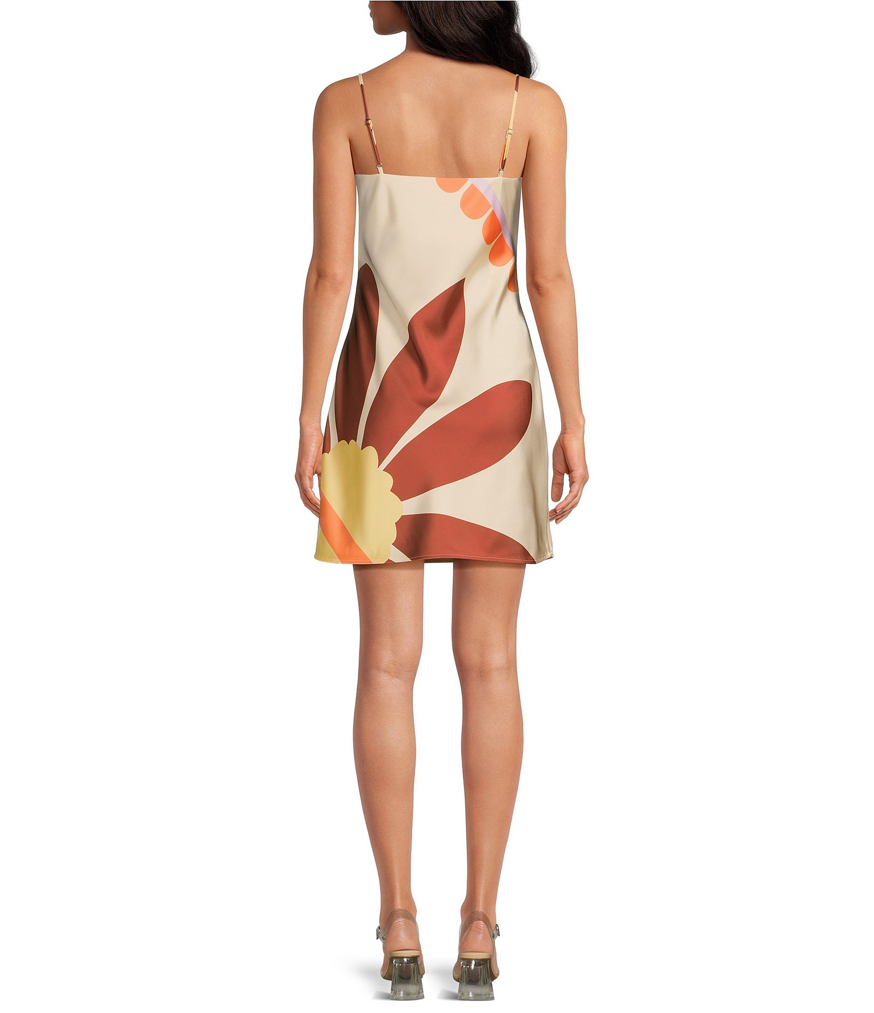 Gianni Bini Harper Satin V-Neck Sleeveless Slip Mini Dress