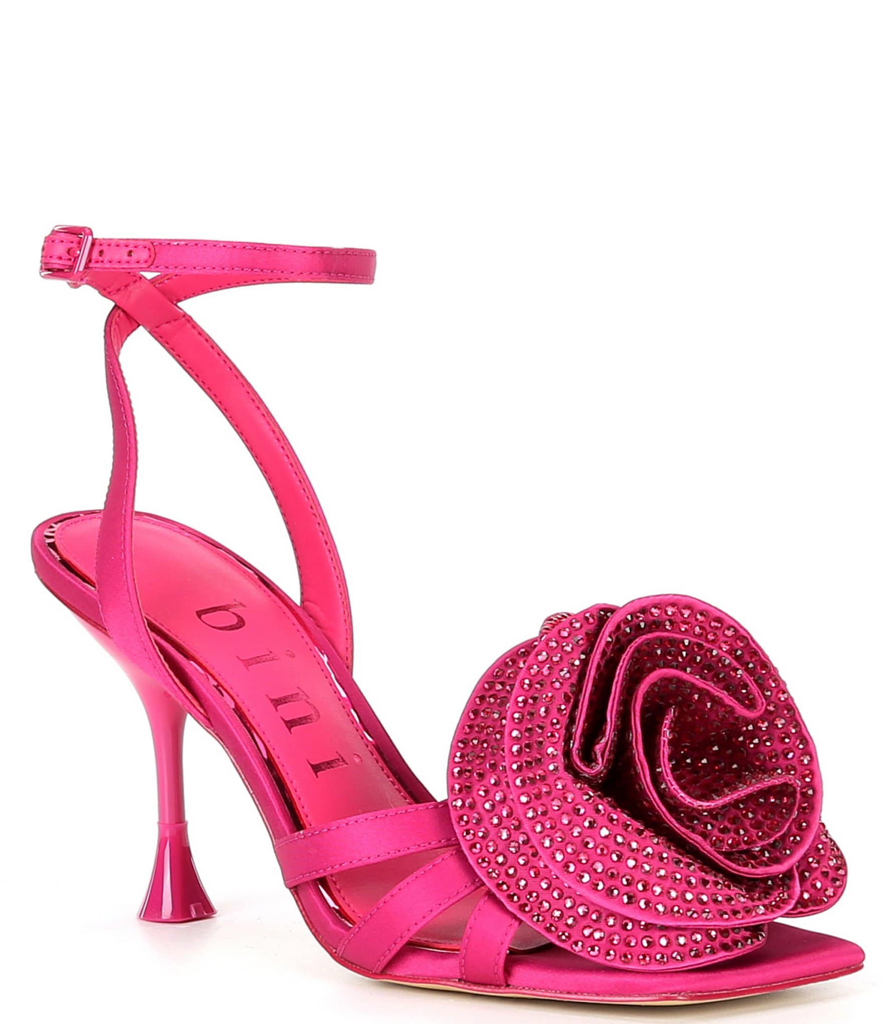 Gianni Bini Iman Rhinestone Rose Square Toe Dress Sandals | Dillard's