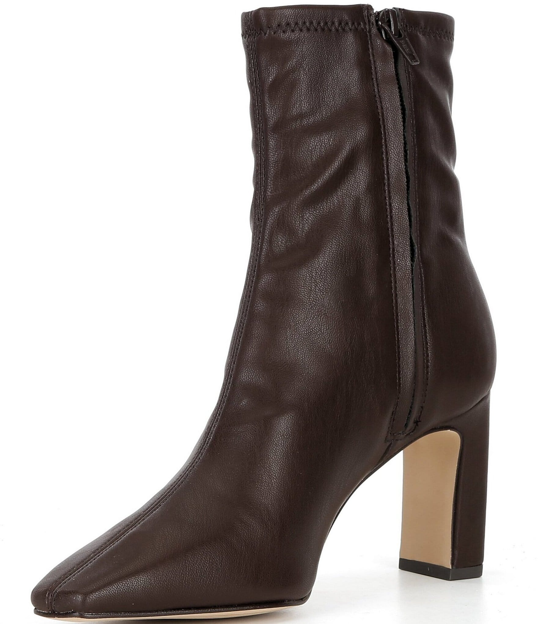 Gianni Bini Irvin Stretch Faux Leather Block Heel Booties