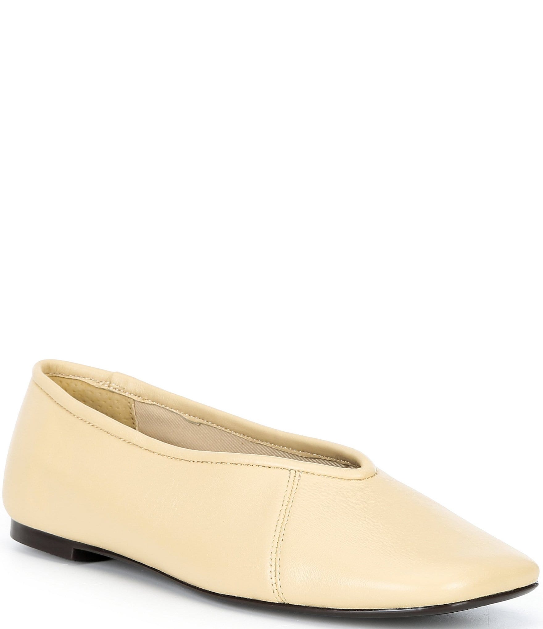 Gianni Bini Jenkins Leather Square Toe Dress Flats