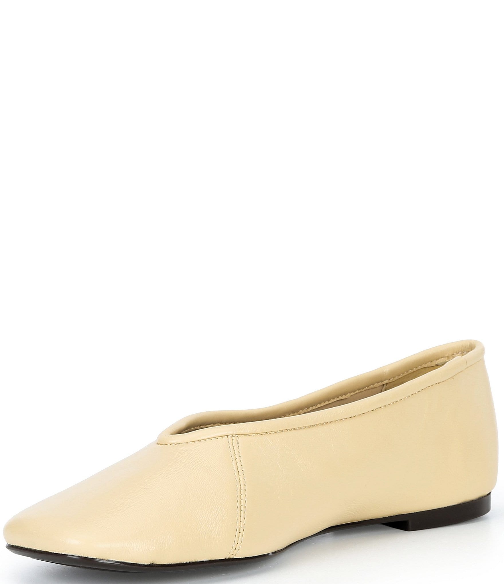 Gianni Bini Jenkins Leather Square Toe Dress Flats