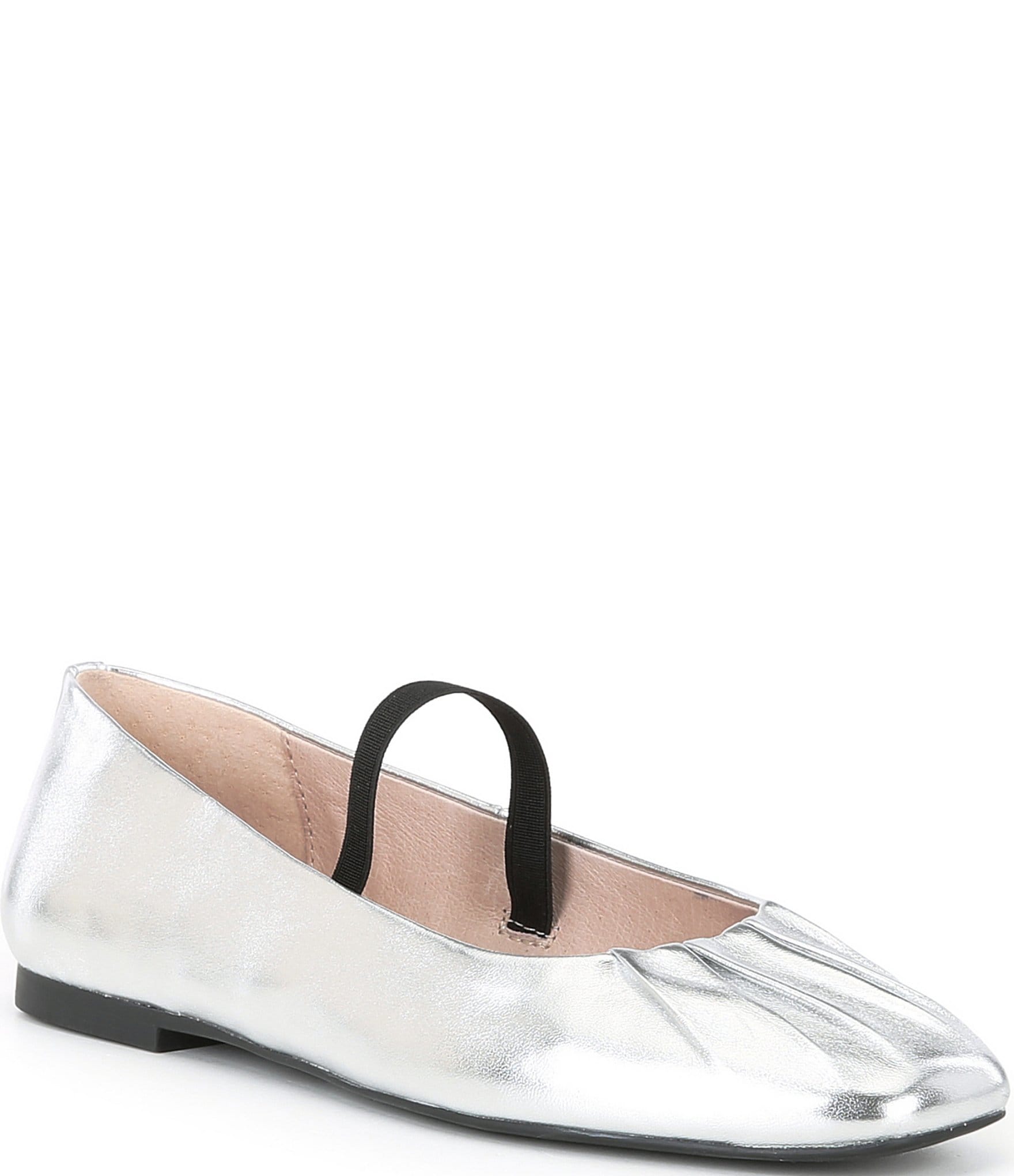 Gianni Bini Julia Ruched Leather Mary Jane Ballet Flats | Dillard's