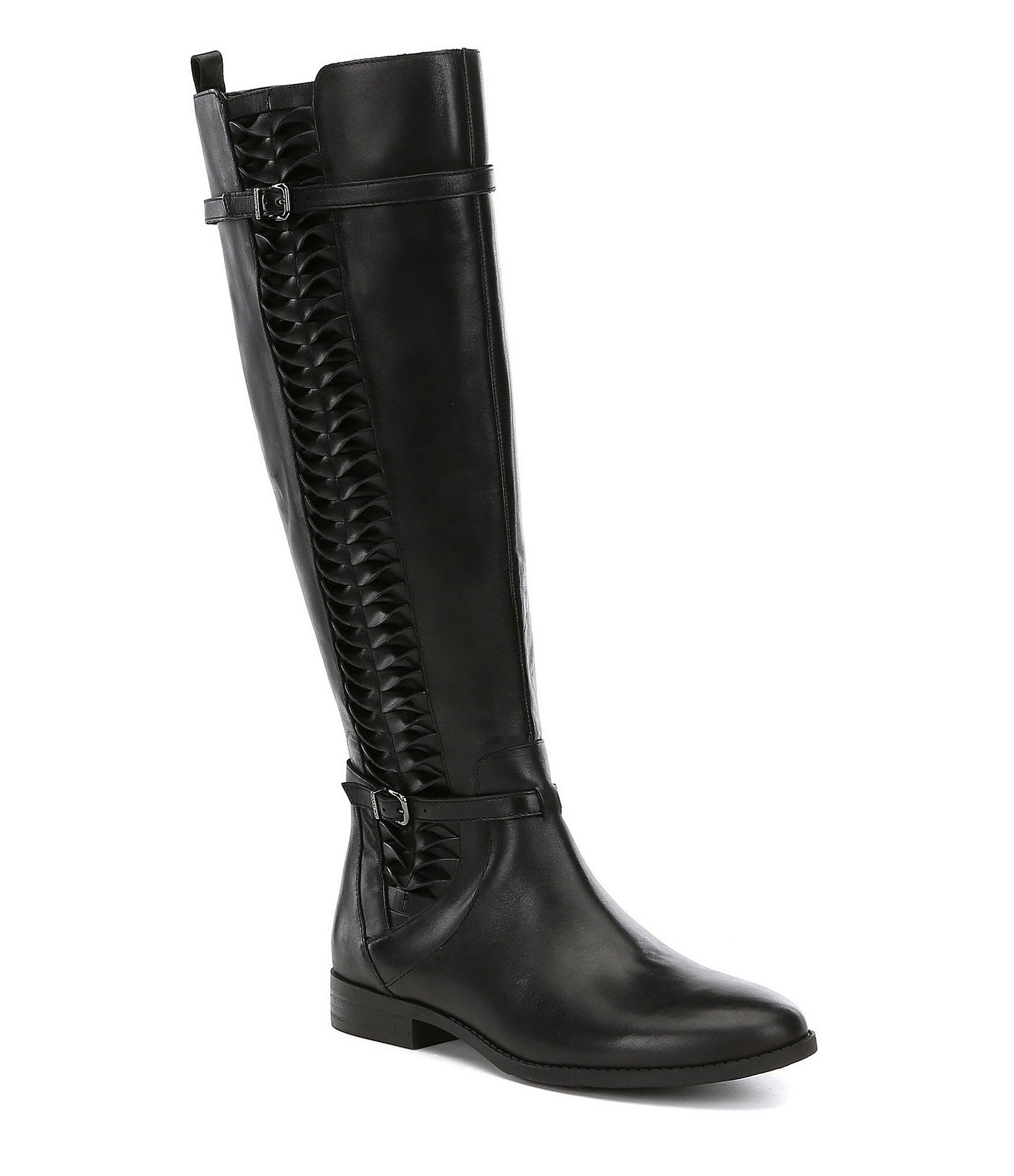 Gianni Bini Kaine Side Twist Detail Block Heel Riding Boots | Dillards