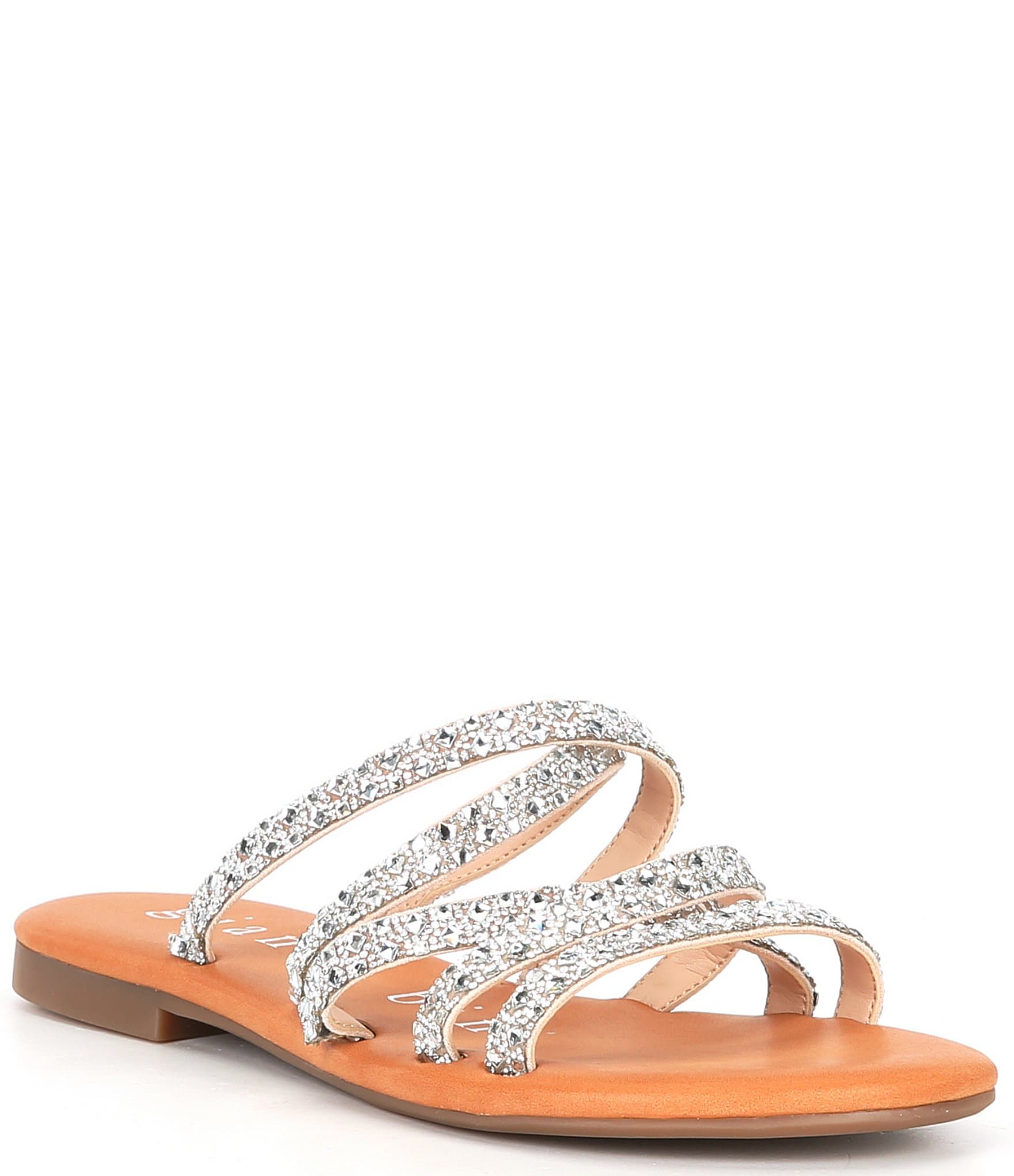 Gianni Bini LoreenTwo Rhinestone Embellished Strappy Flat Sandals ...