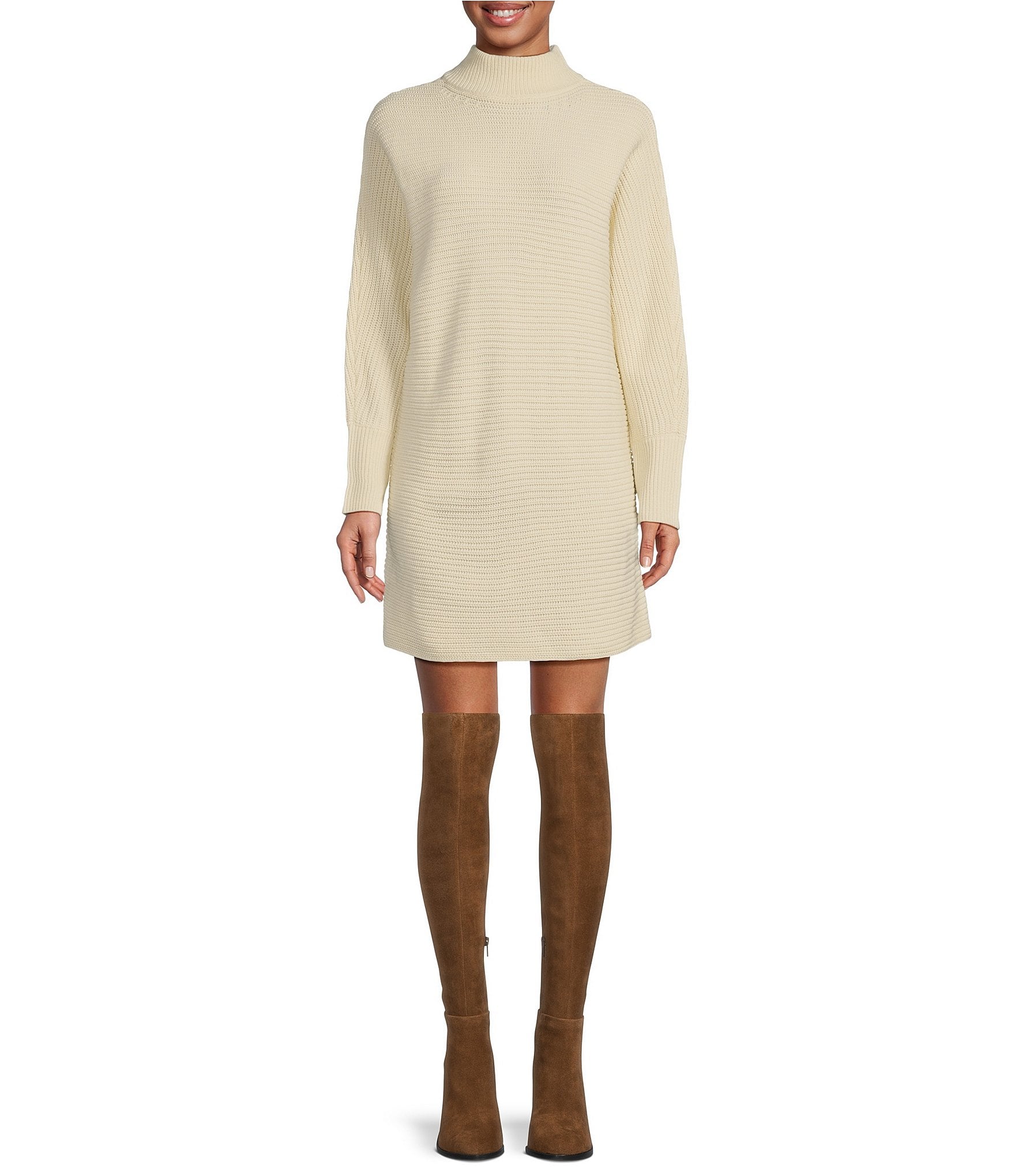 Gianni Bini Michelle Acrylic Turtleneck Long Sleeve Sweater Dress ...