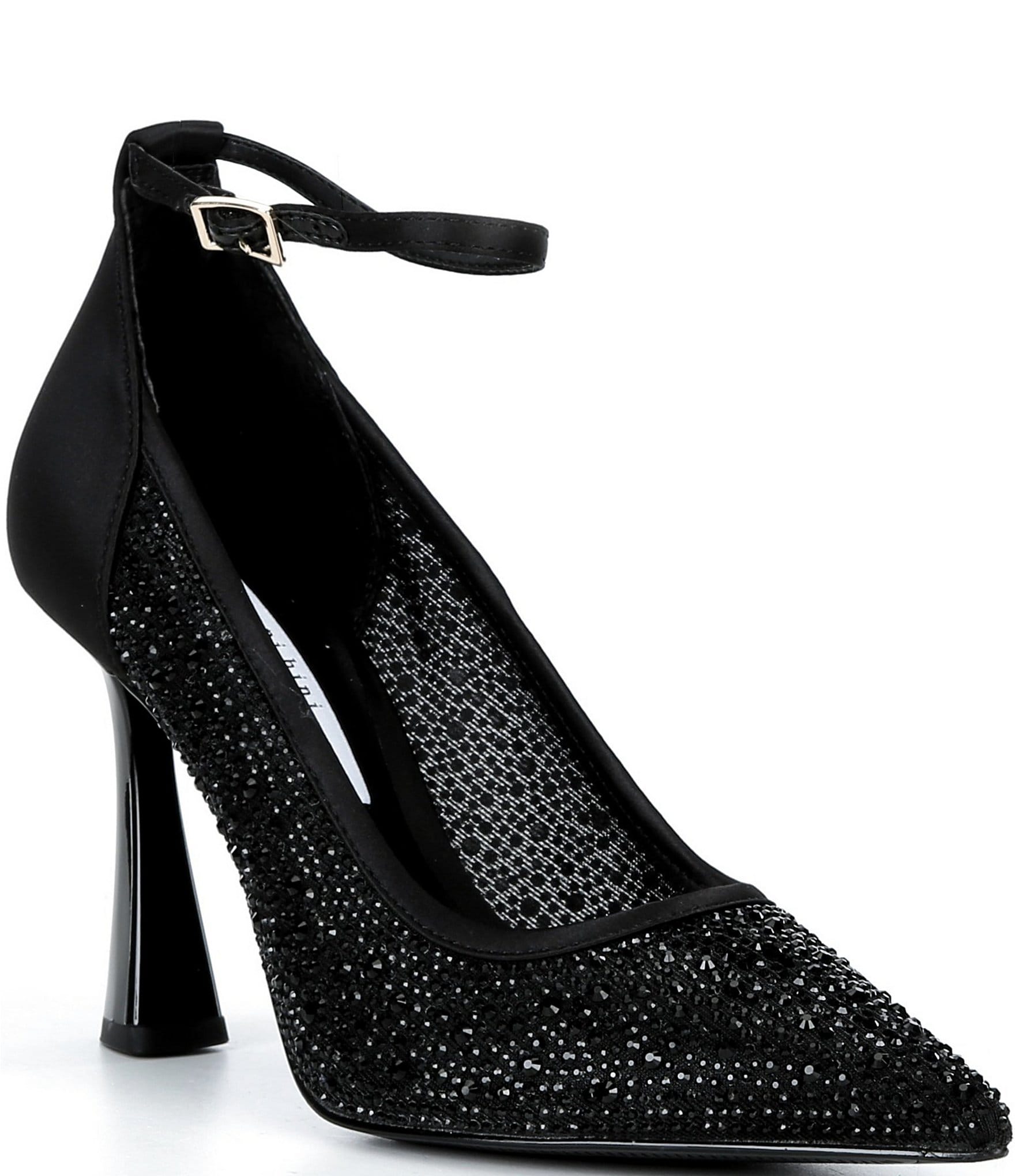 Gianni Bini Mikal Rhinestone Embellished Mesh Ankle Strap Pumps