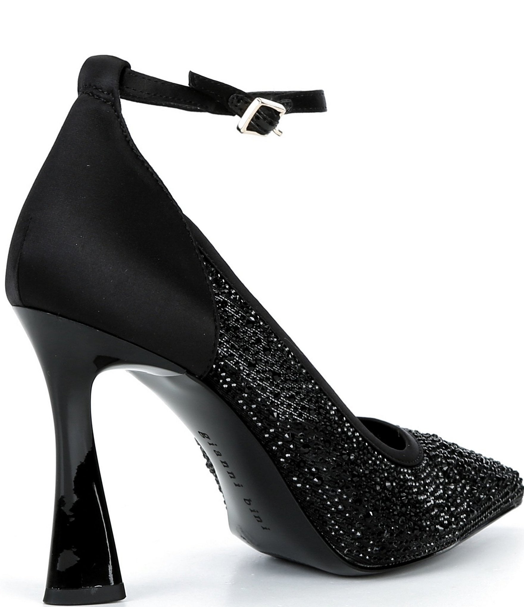 Gianni Bini Mikal Rhinestone Embellished Mesh Ankle Strap Pumps