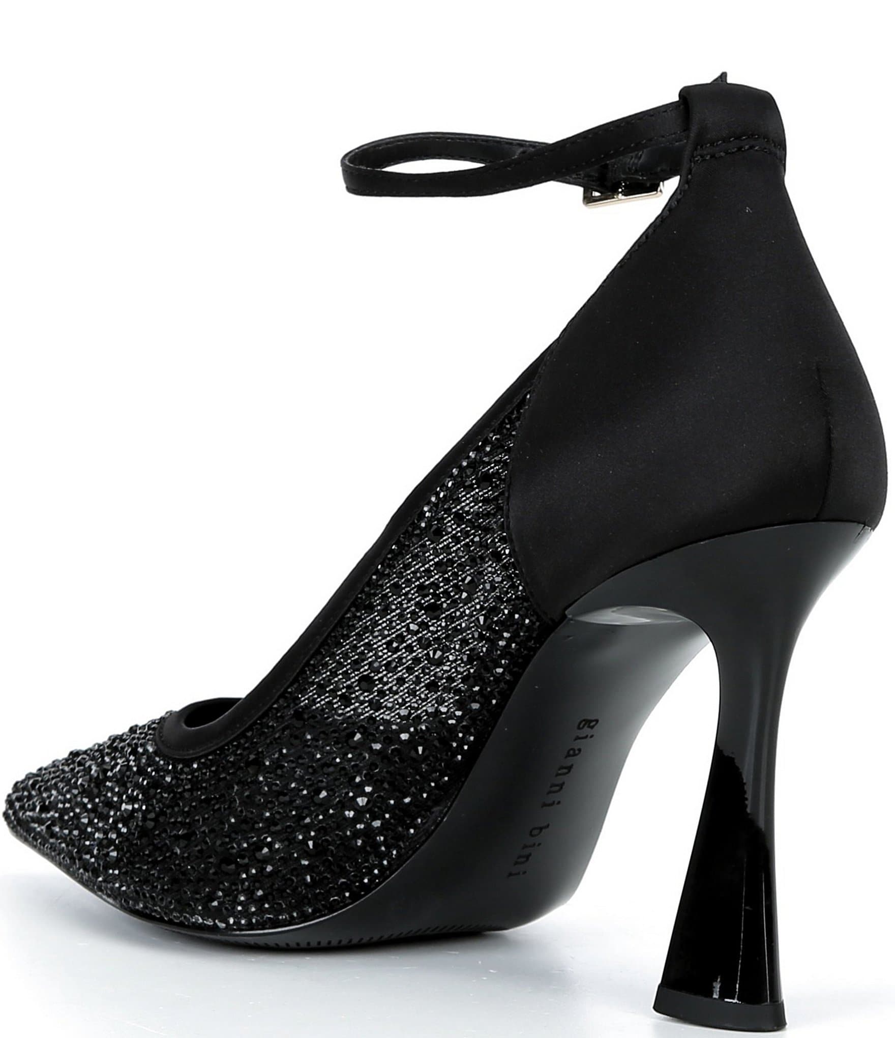 Gianni Bini Mikal Rhinestone Embellished Mesh Ankle Strap Pumps