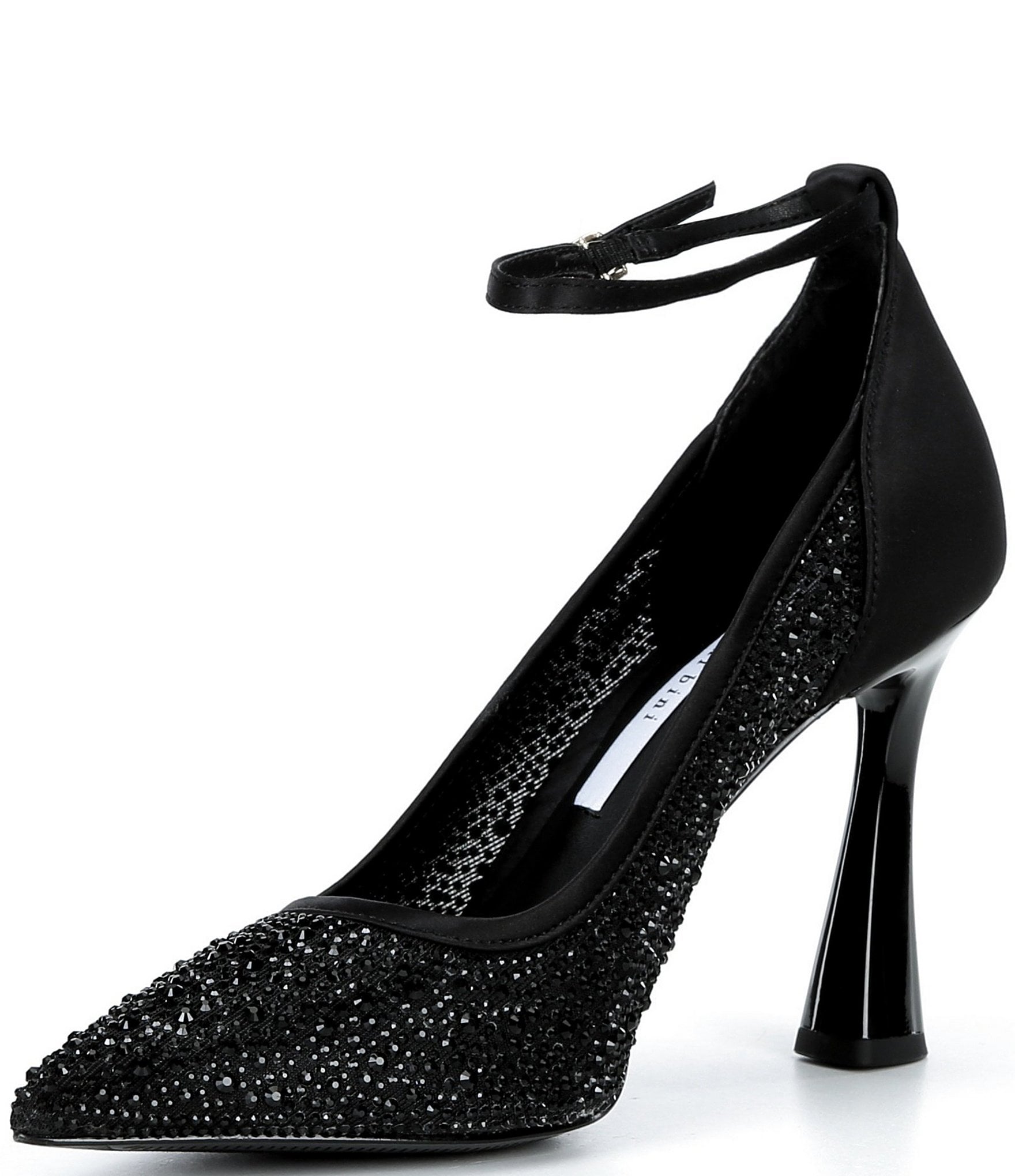 Gianni Bini Mikal Rhinestone Embellished Mesh Ankle Strap Pumps