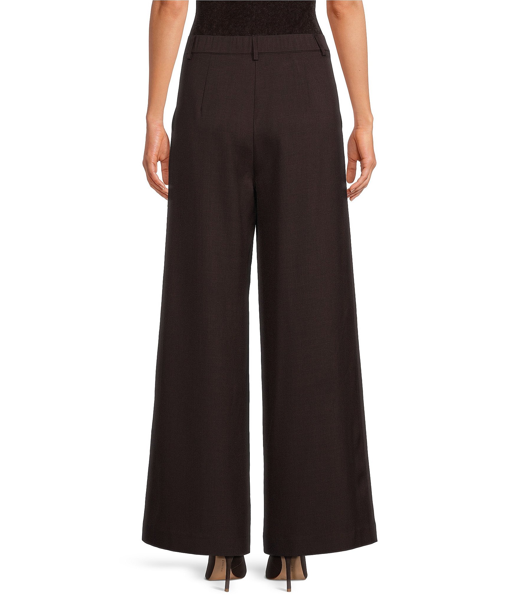 Gianni Bini Nora Drapey Mid Rise Wide Leg Trouser Pants