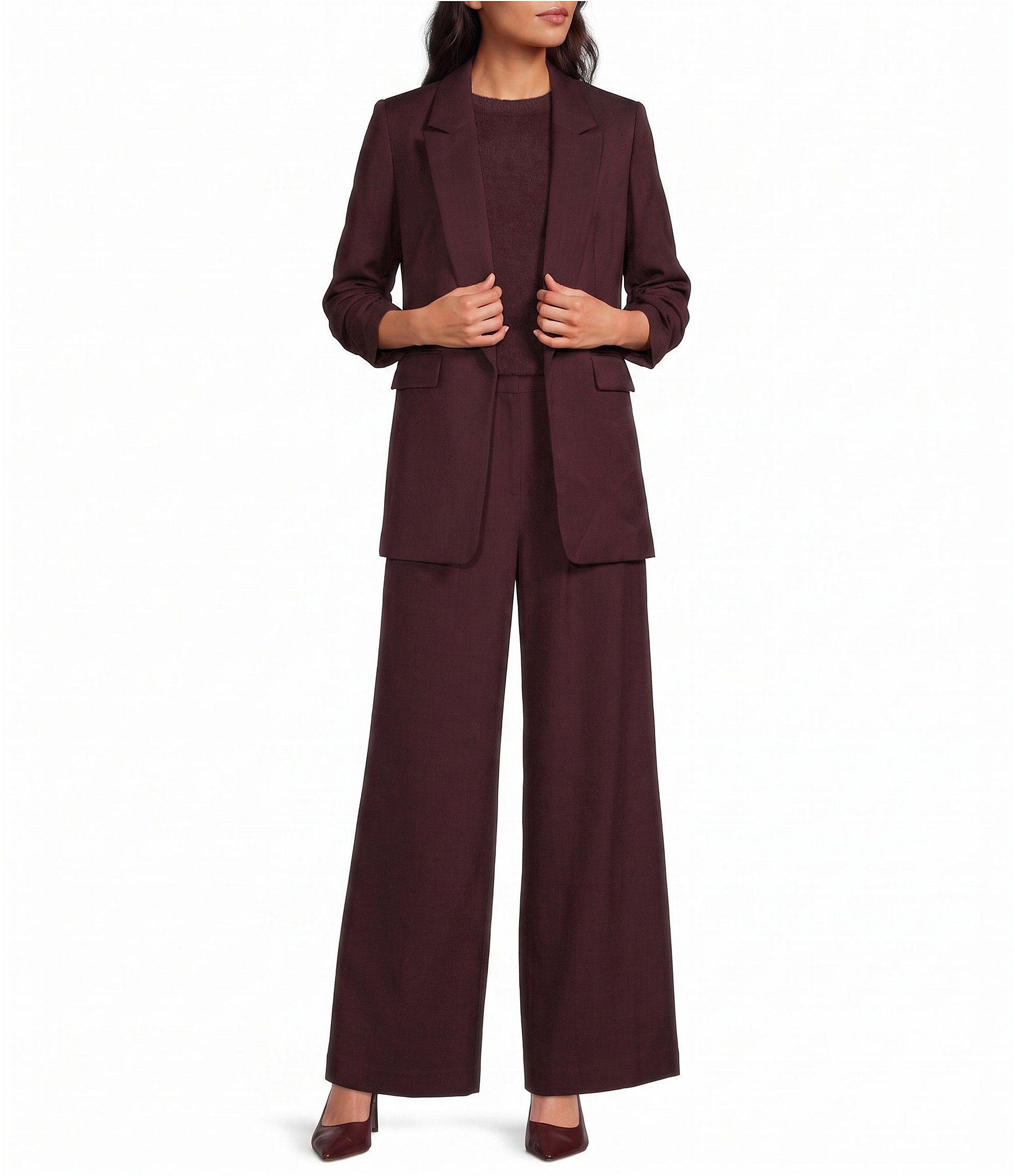 Gianni Bini Nora Drapey Mid Rise Wide Leg Trouser Pants