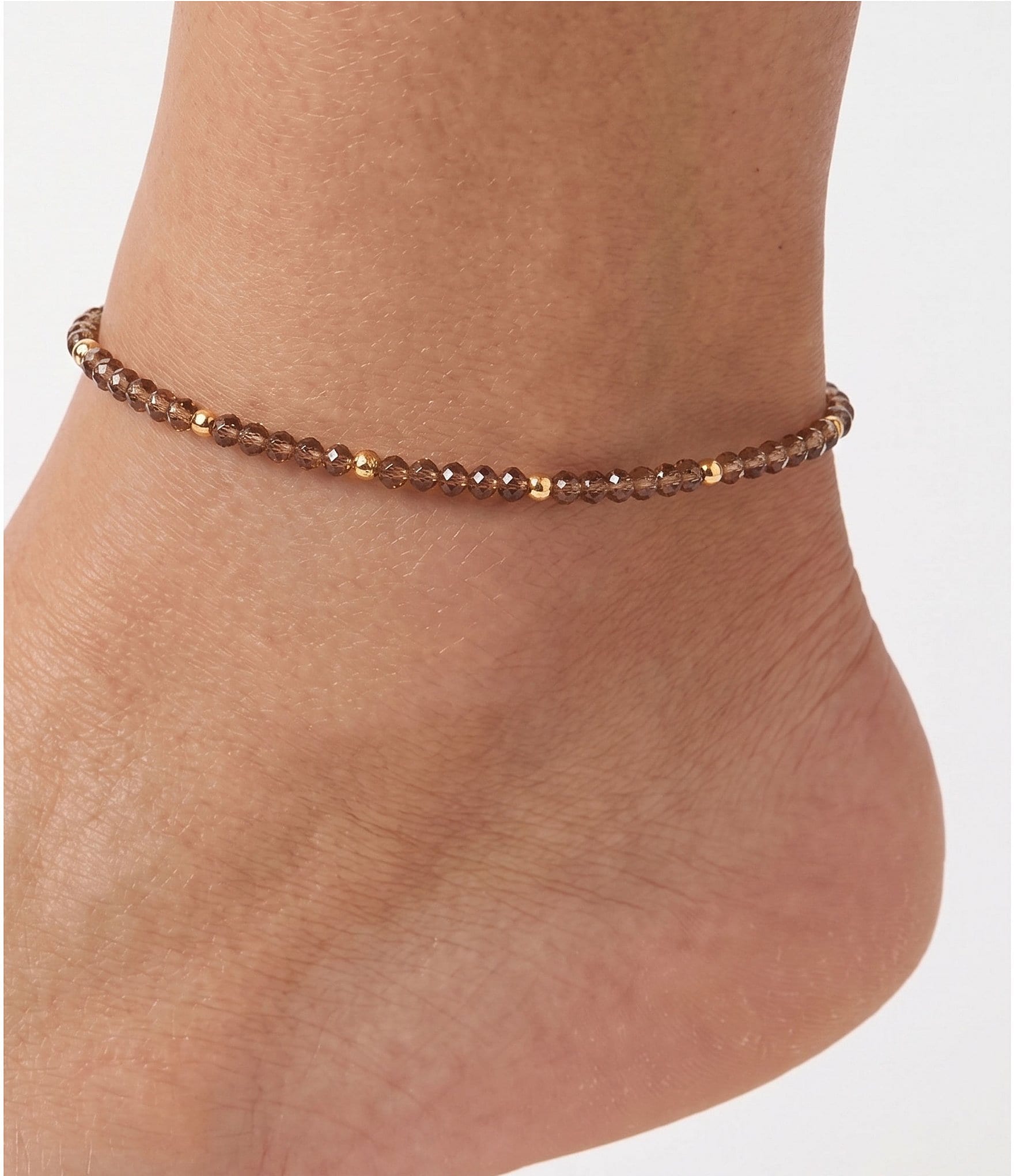 Gianni Bini Nyx Smokey Quartz Bead Anklet