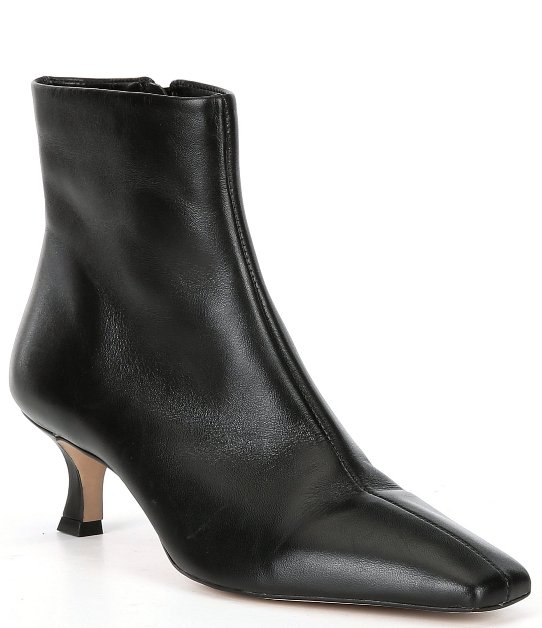 Black leather pointed toe ankle boot | Boot shoes women, Heeled boots, Boots