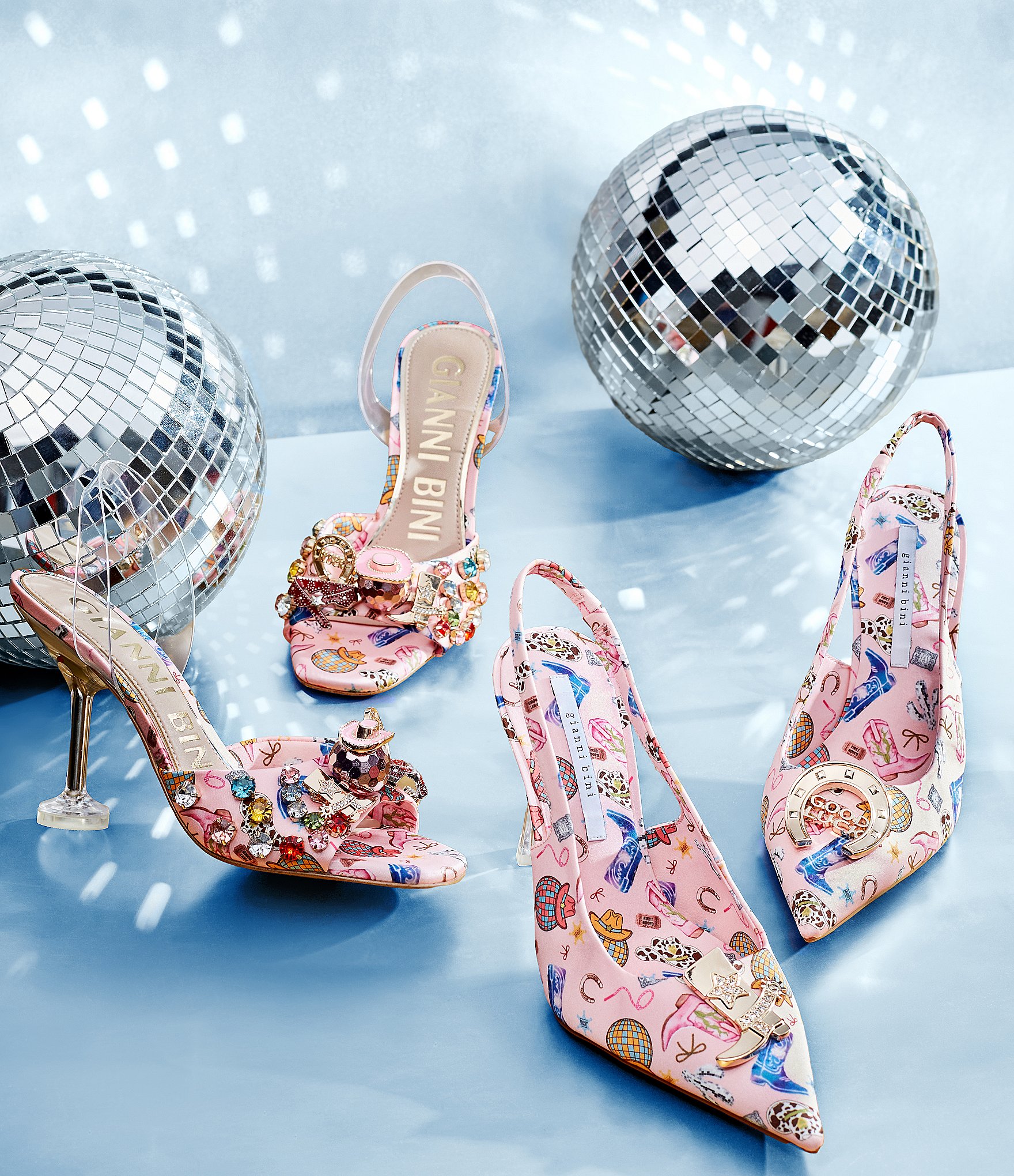 Gianni Bini Parton Rodeo Print Mismatch Ornament Slingback Pumps