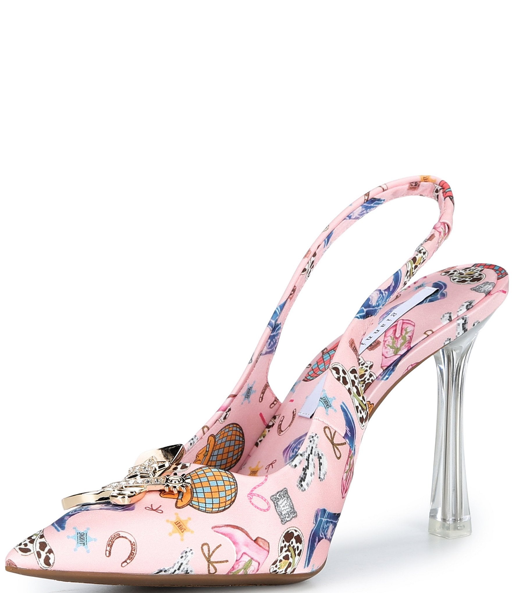 Gianni Bini Parton Rodeo Print Mismatch Ornament Slingback Pumps