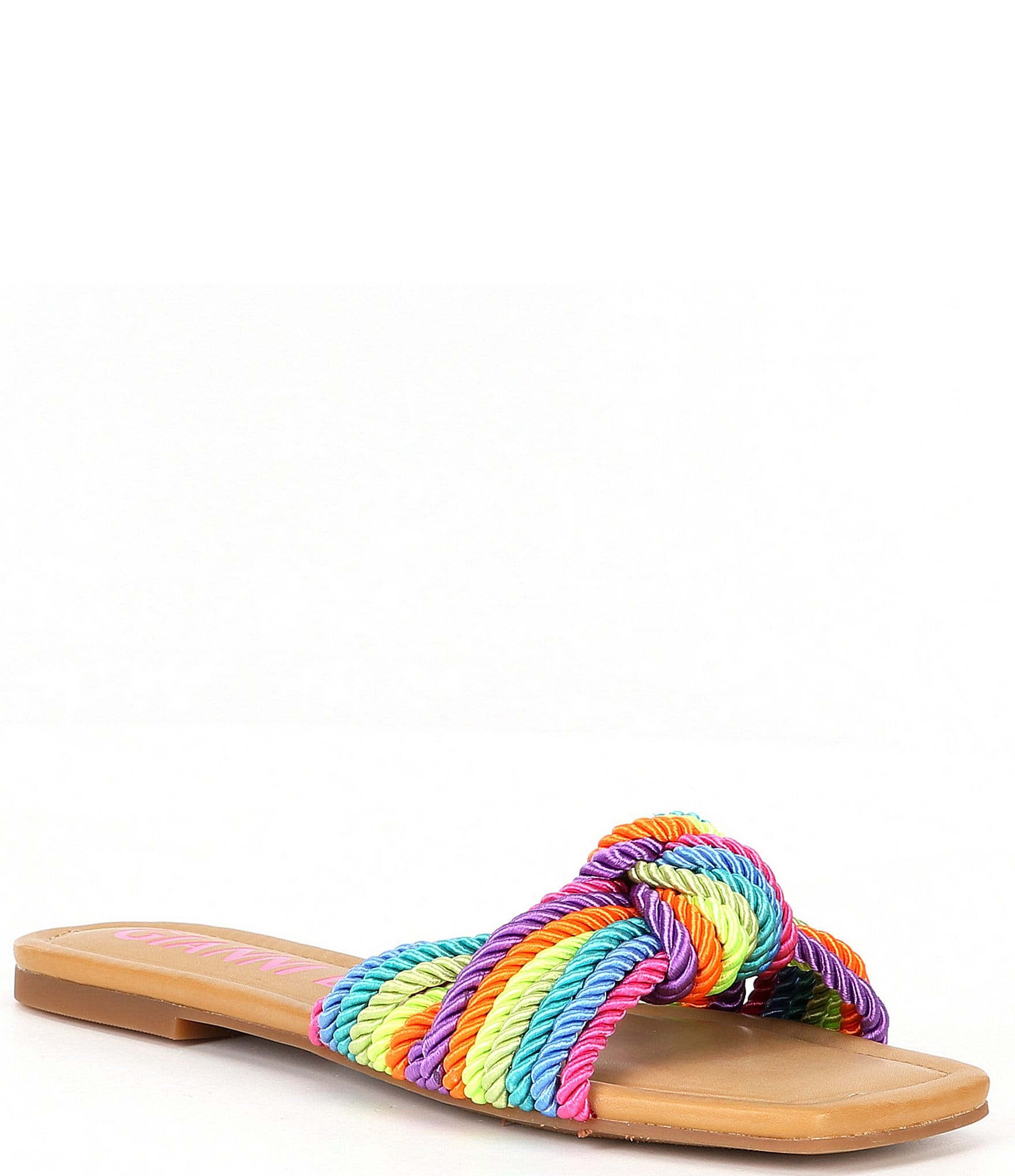Gianni Bini Penni Rainbow Corded Knot Flat Sandals | Dillard's
