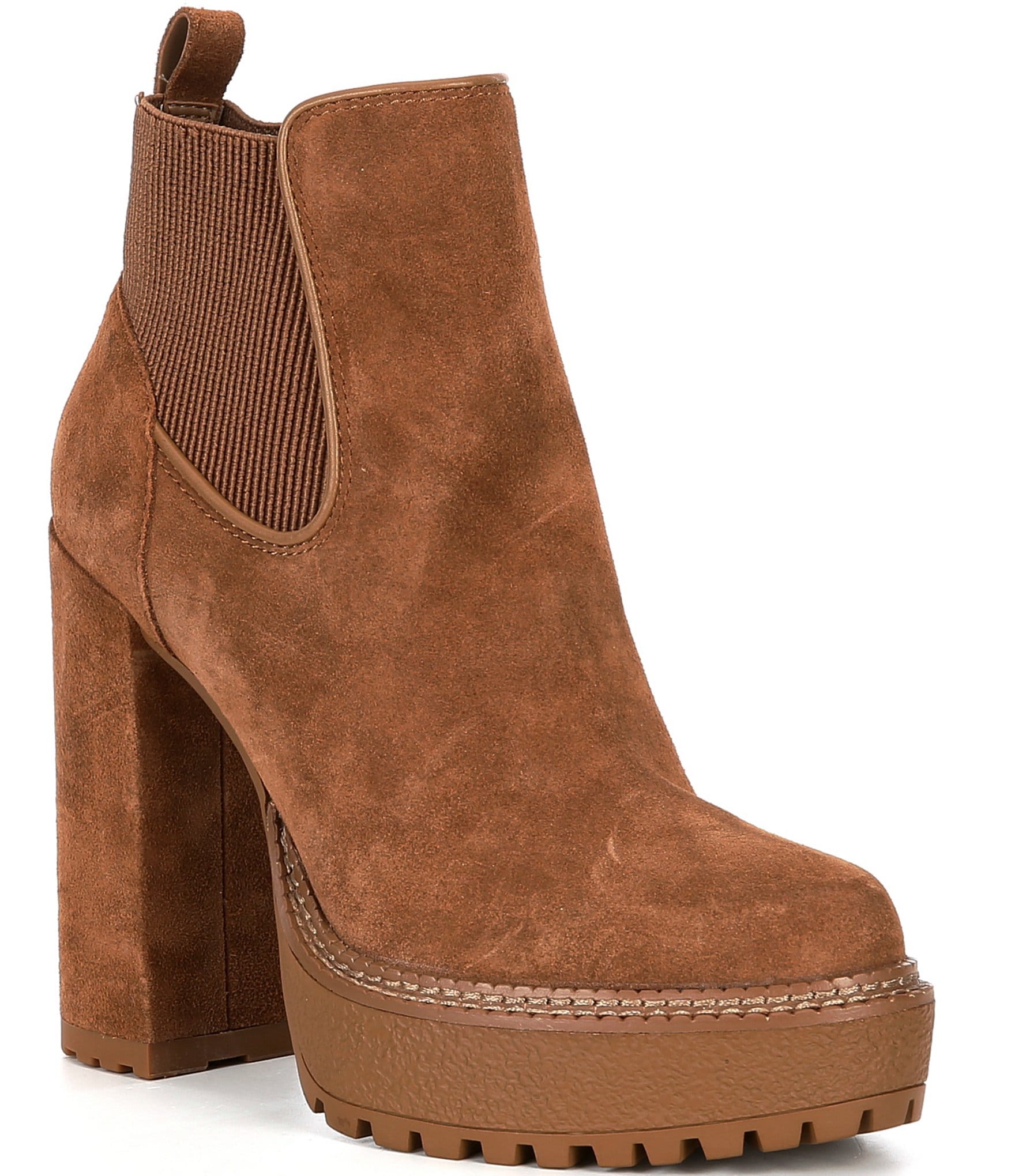 Suede deals platform booties