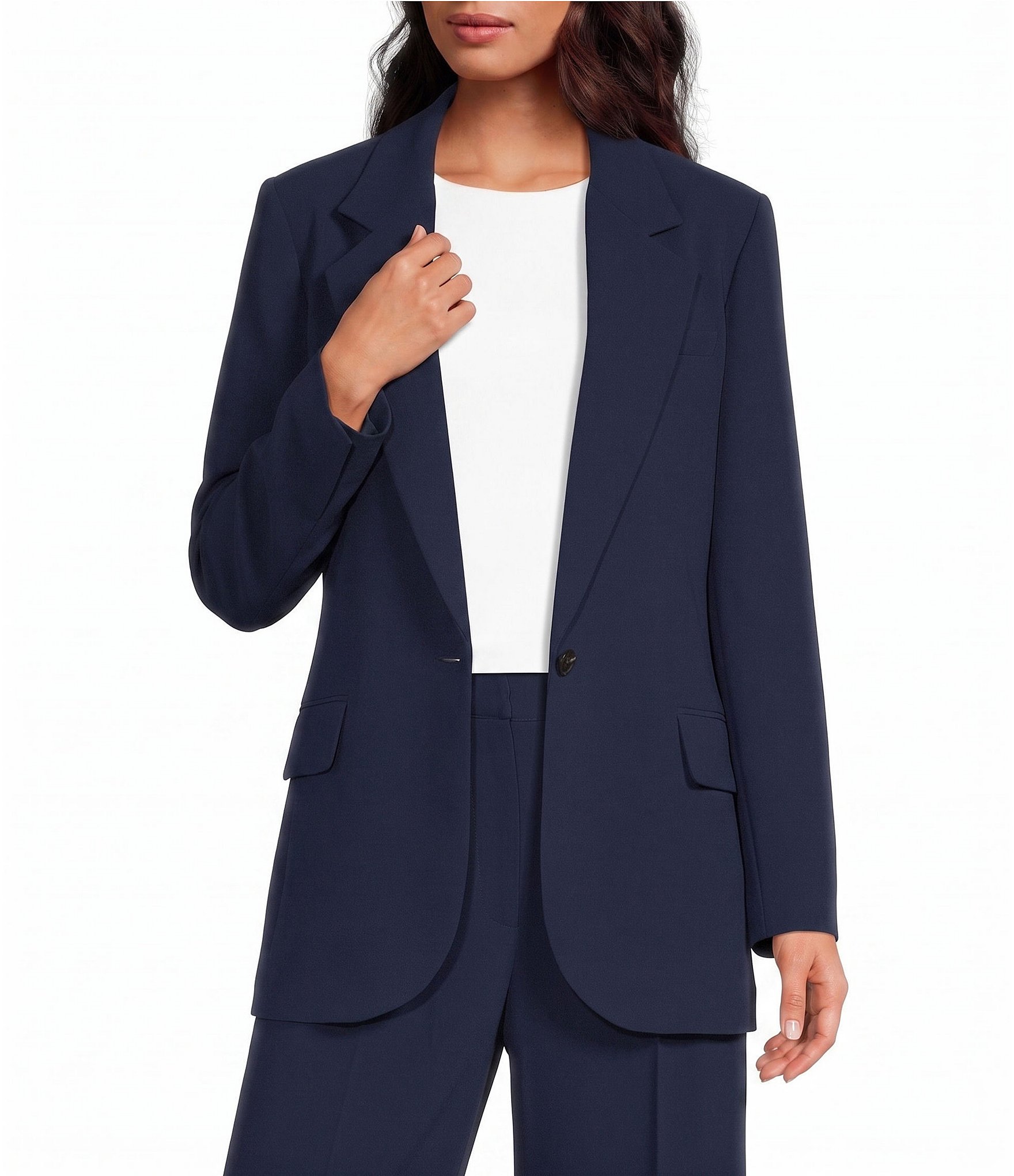 Gianni Bini Ralphie Notched Lapel Collared Long Sleeve Blazer
