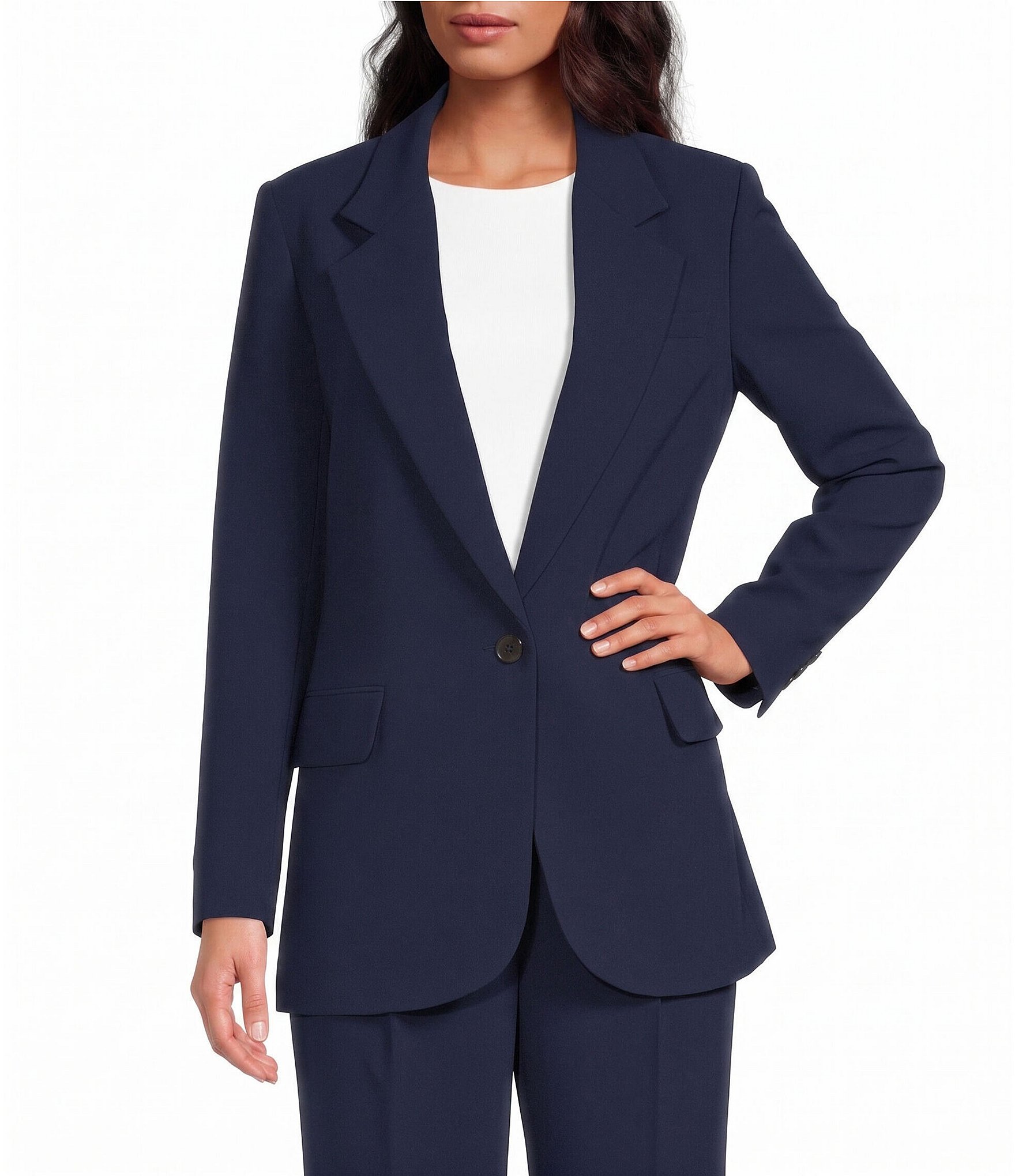 Gianni Bini Ralphie Notched Lapel Collared Long Sleeve Blazer