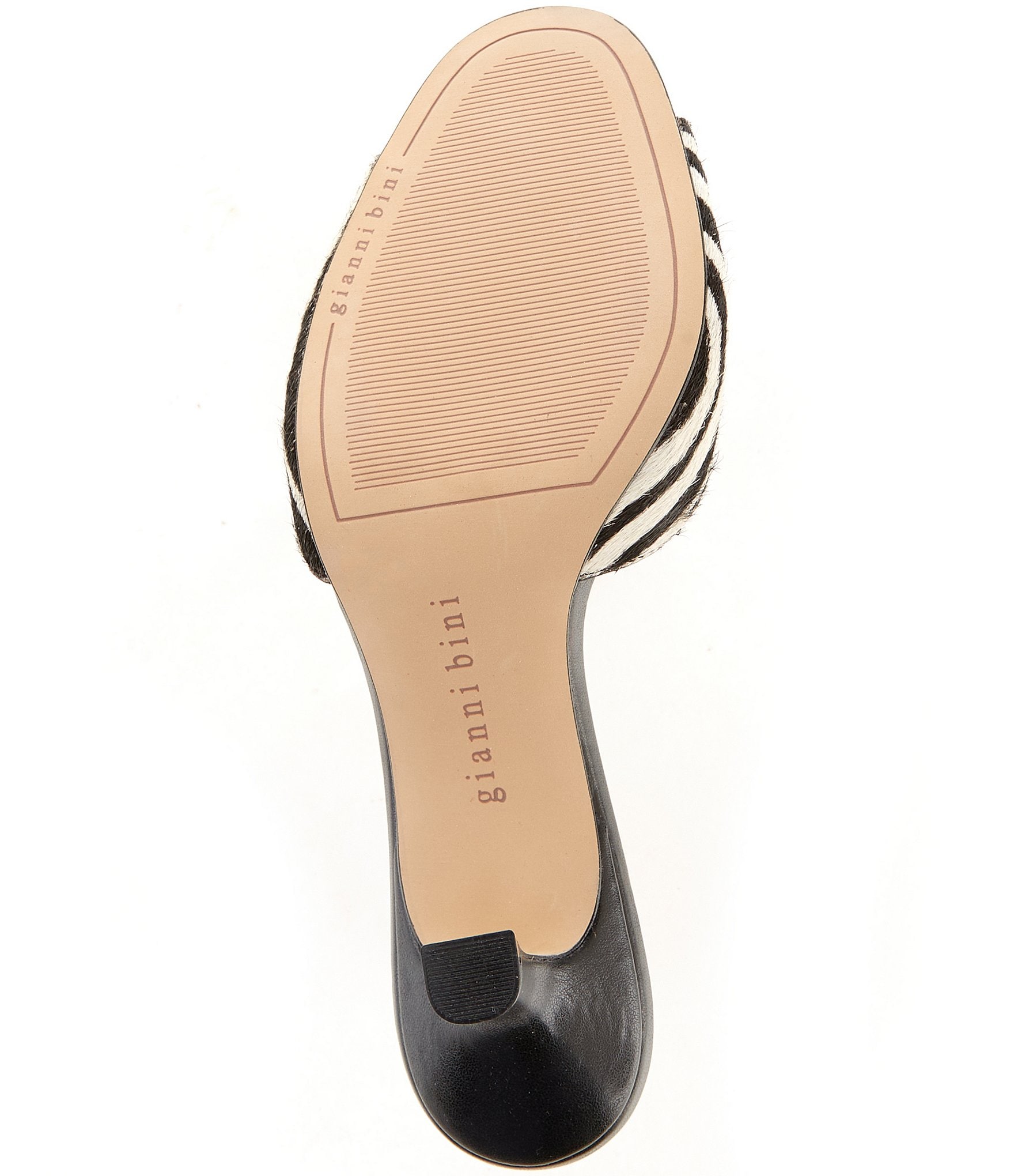Gianni Bini Reaves Two Zebra Print Haircalf Slide Sandals