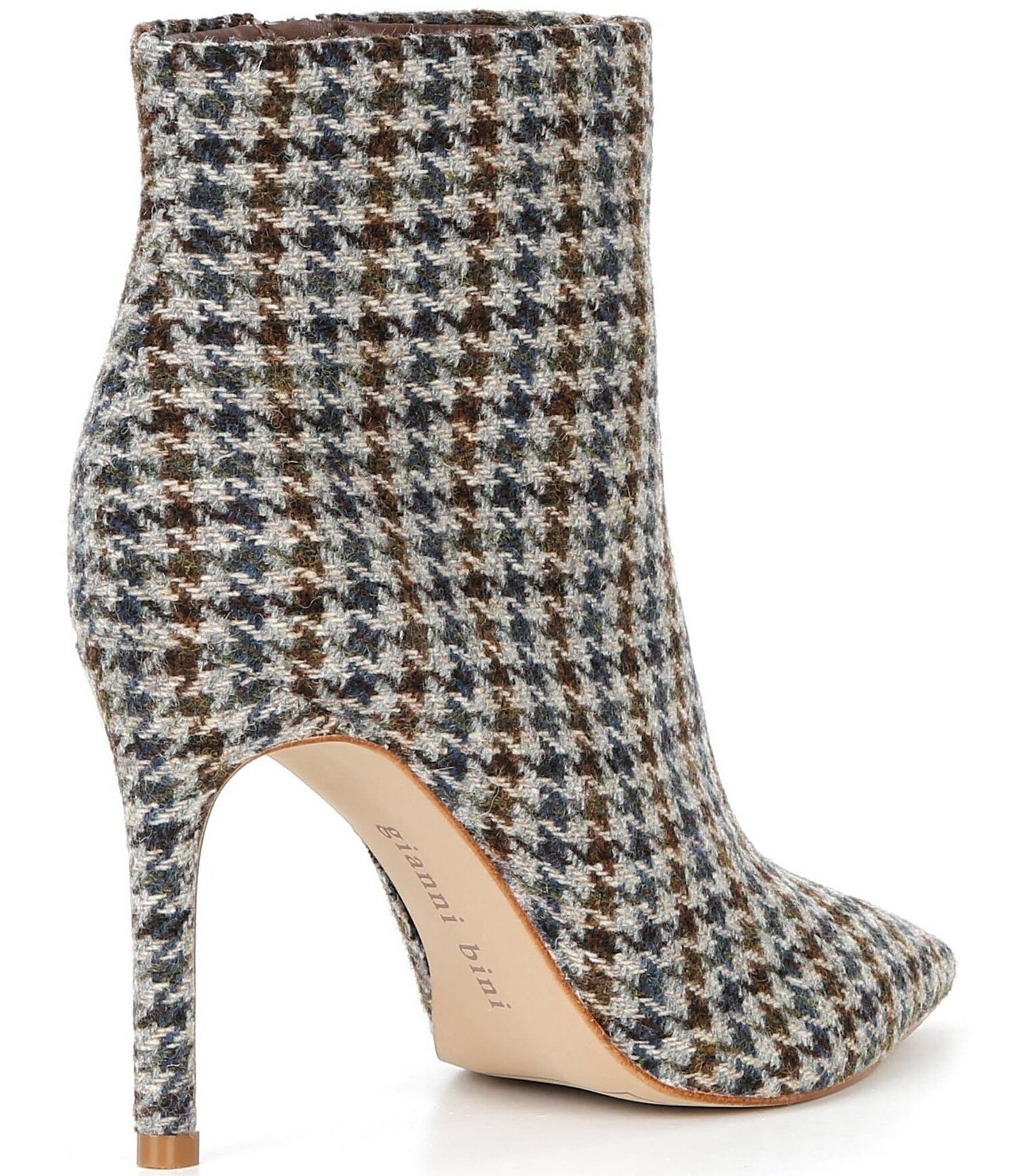 Gianni Bini Sergey Menswear Tweed Houndstooth Stiletto Booties